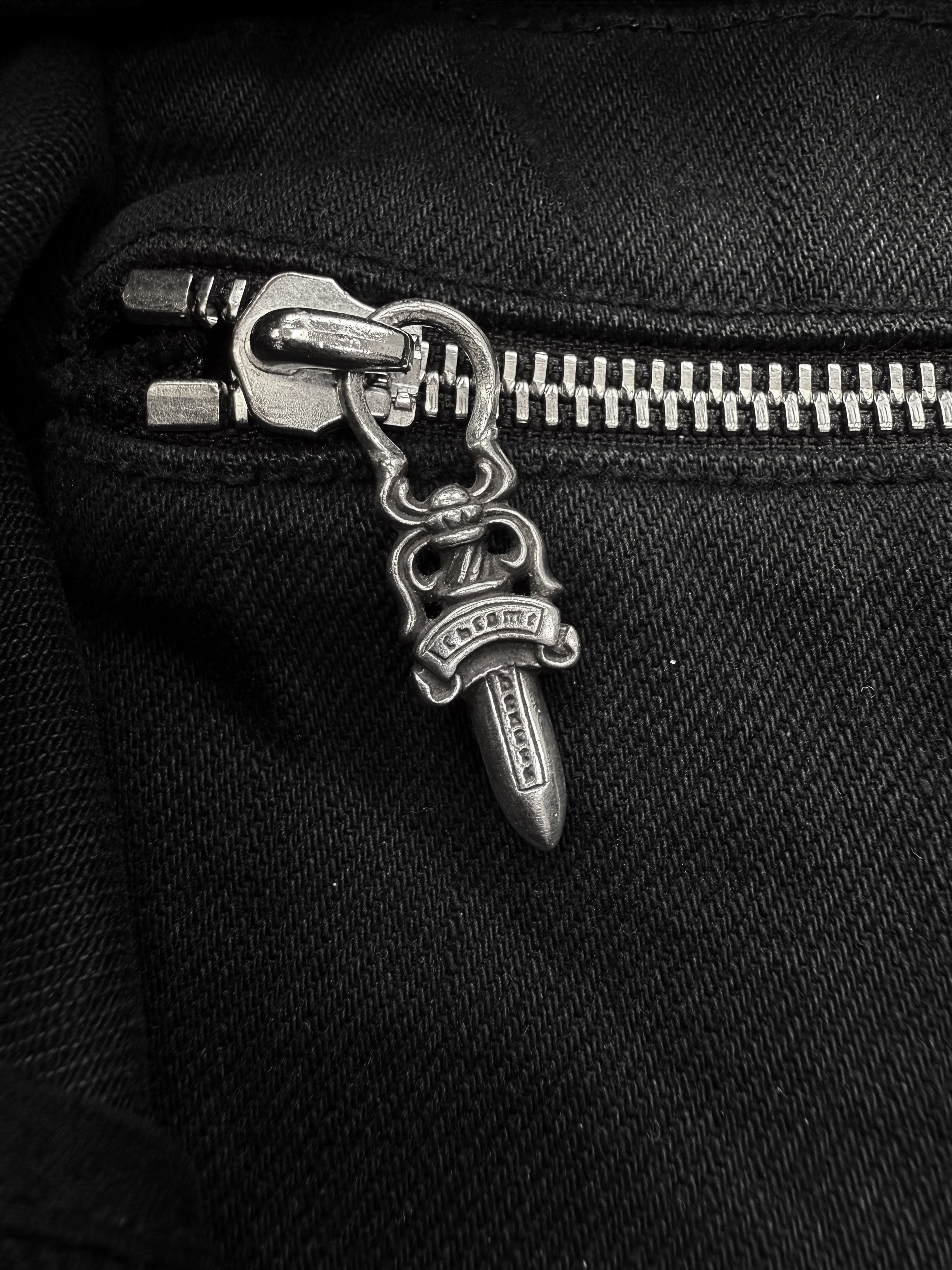 Chrome Hearts x Matty Boy Leather Striped Heart Patch Shoulder Bag