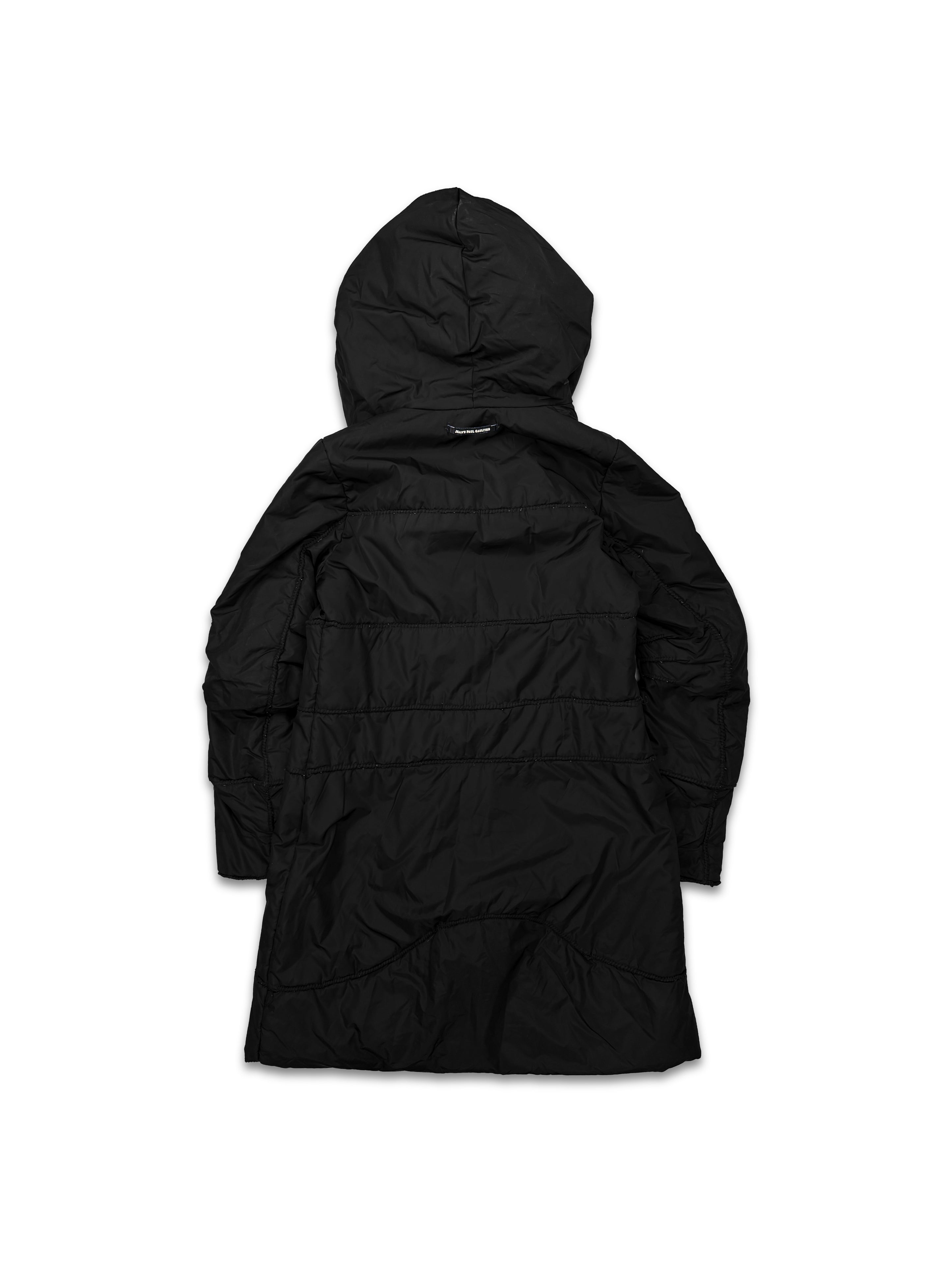 90s Jean Paul Gaultier Black Puffer Rope Button Jacket