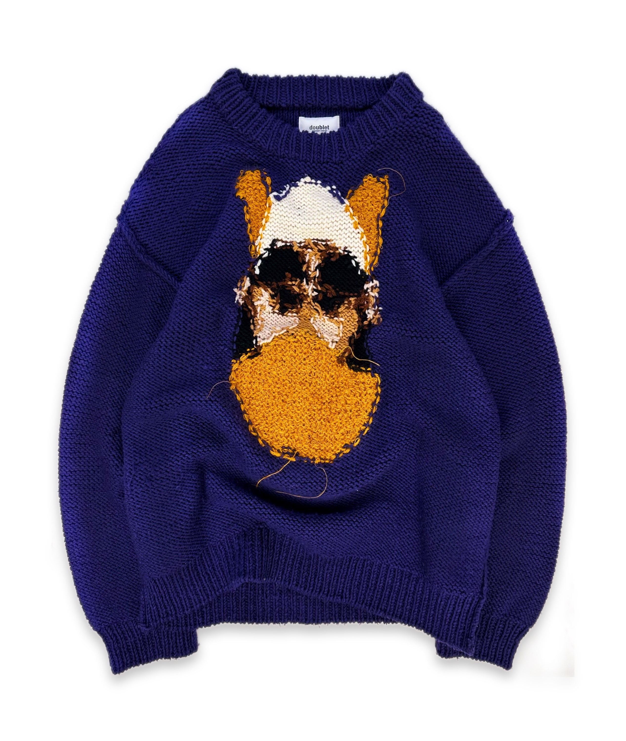 SS20 Doublet ‘Mask’ Face Reversible Ginger Knitted Sweater