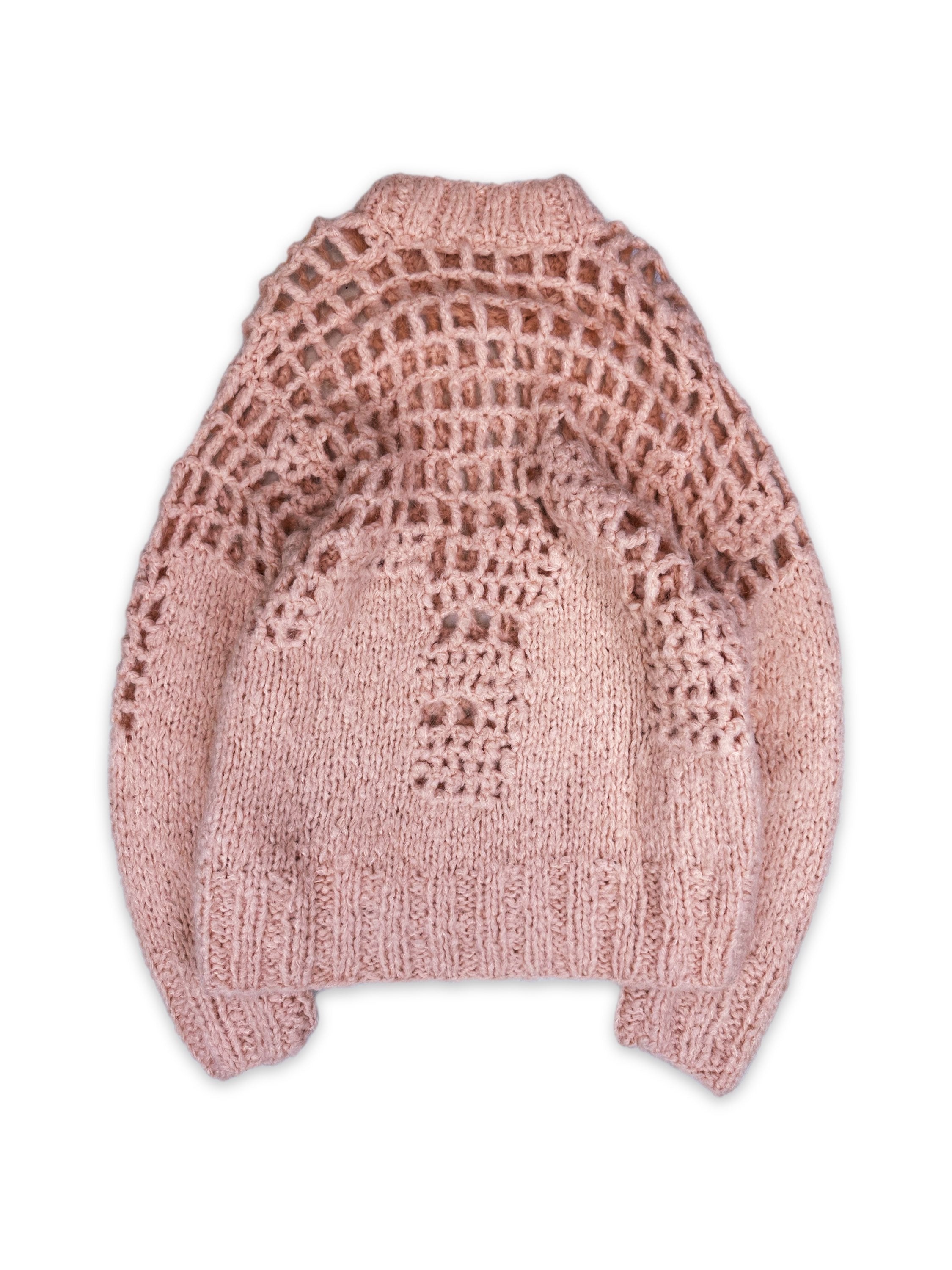 Maison Margiela ‘Grid’ MM6 Pink Loose Gauge Knitted Sweater