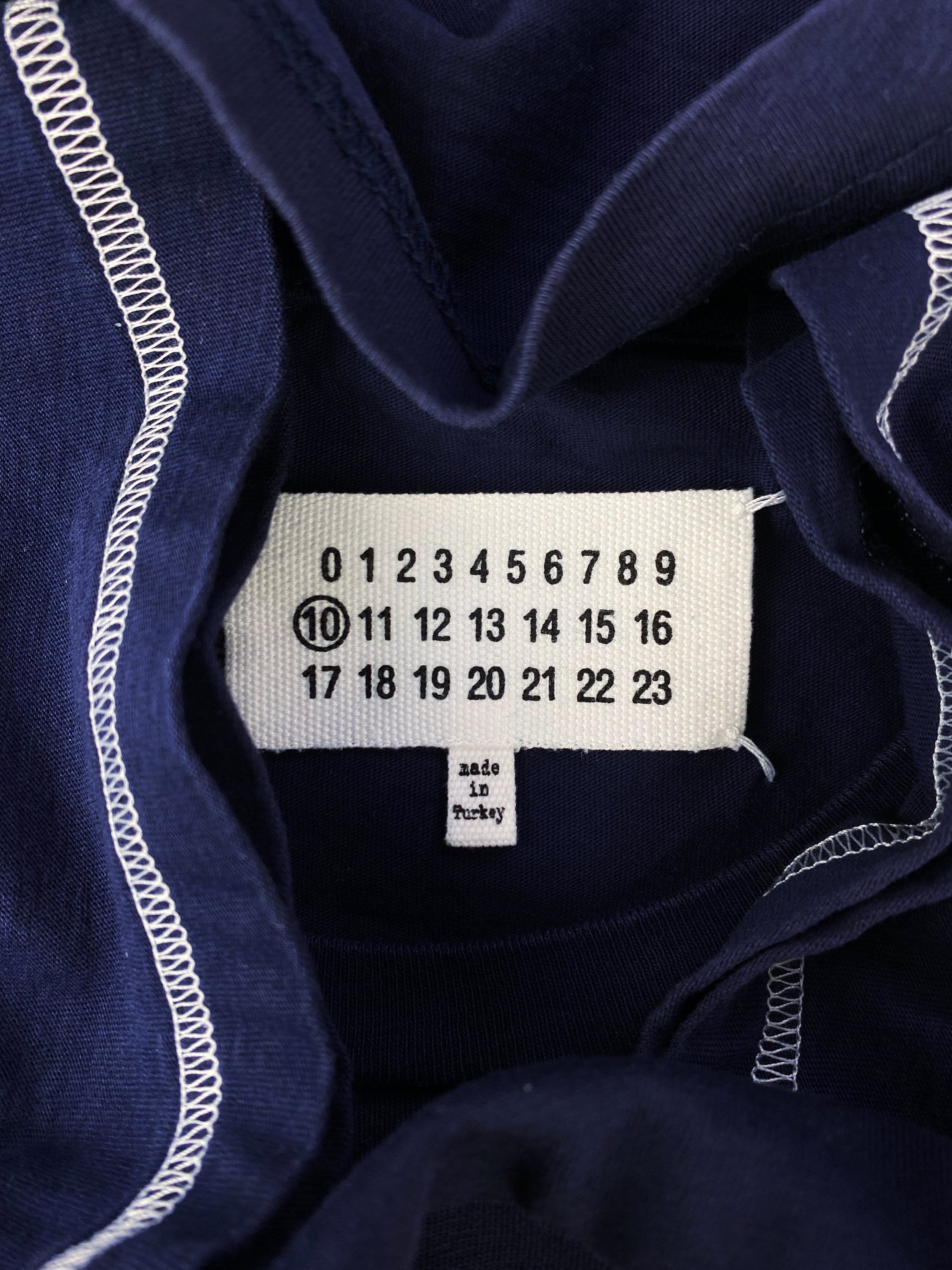 Maison Margiela Navy Blue Contrast Stitch T-Shirt