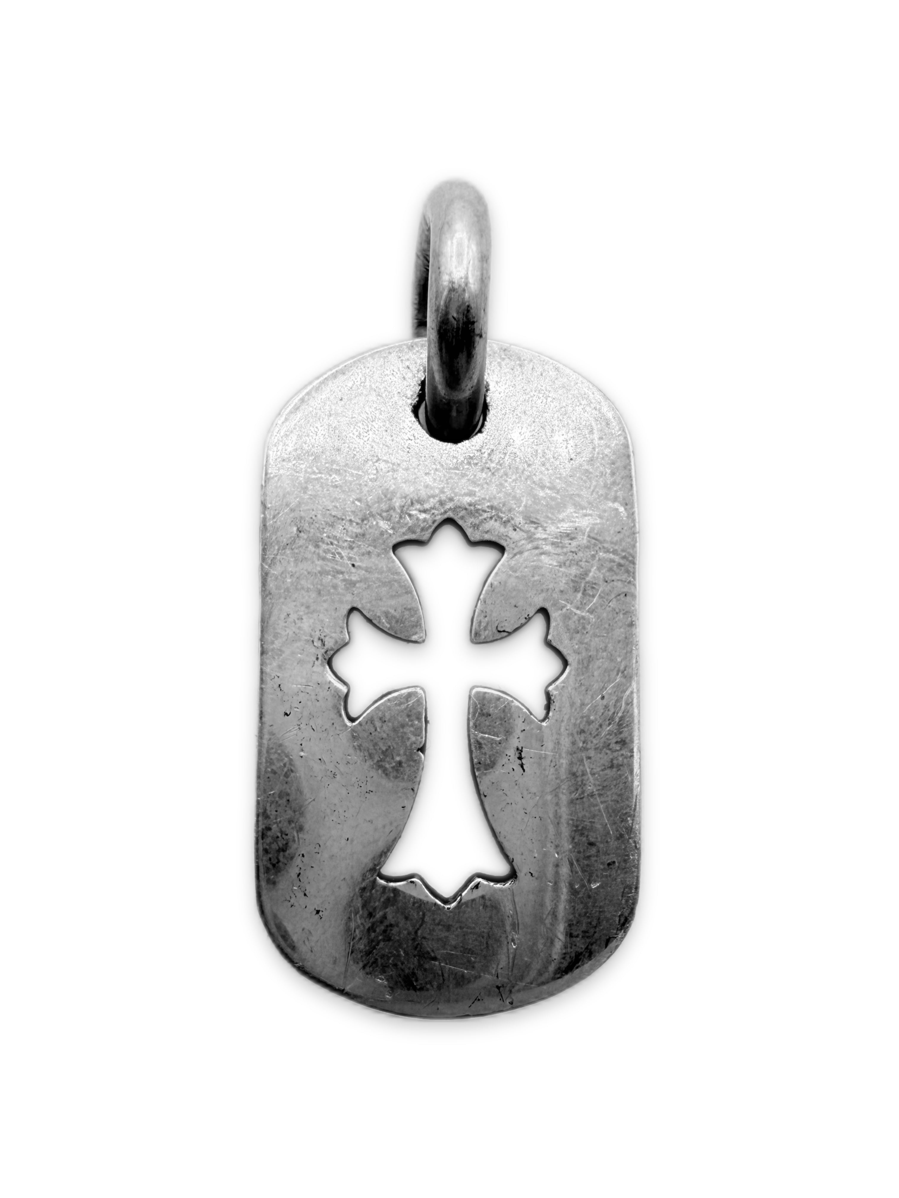 Chrome Hearts Cross Cut Out .925 Silver Dog Tag Pendant