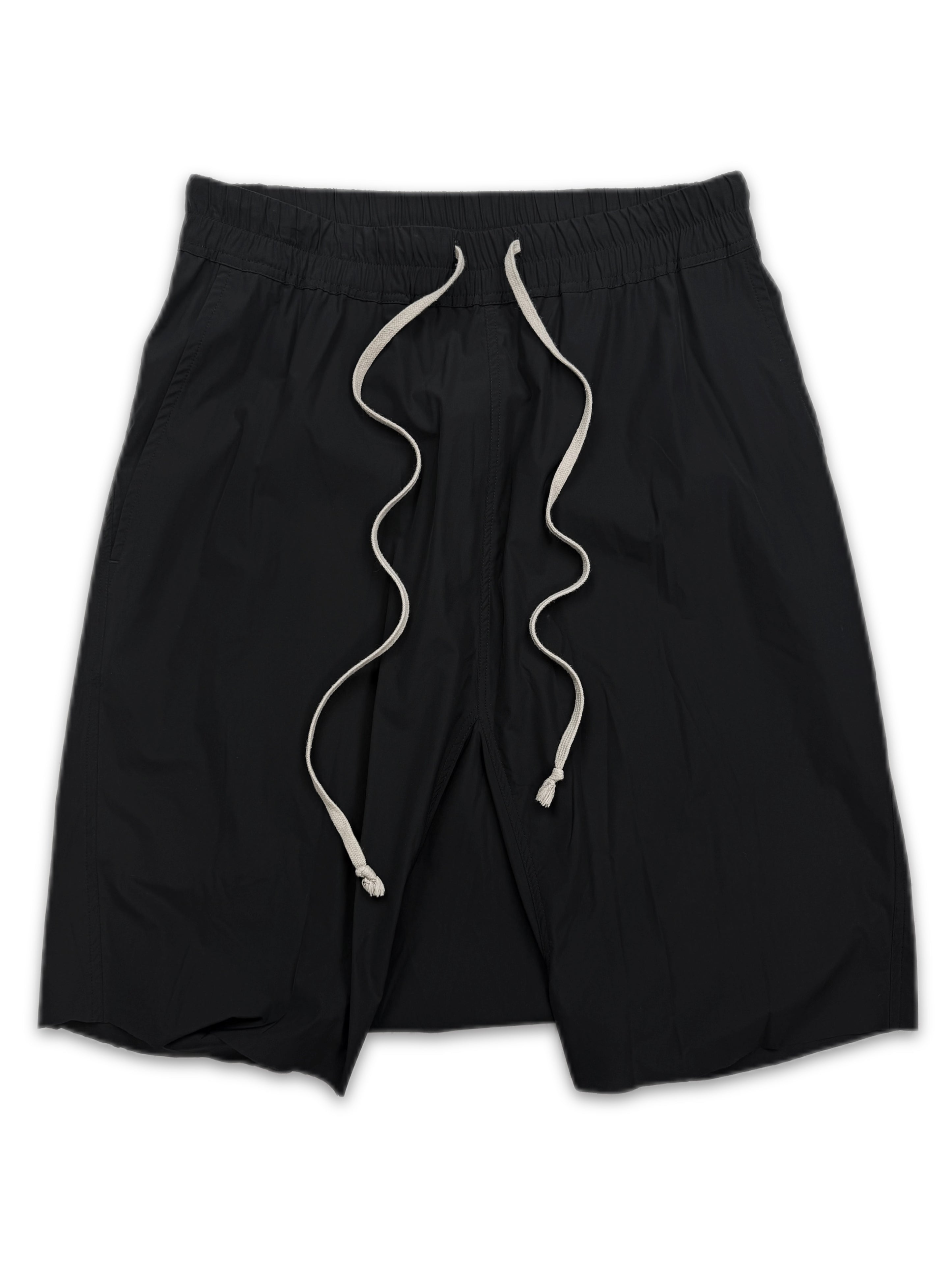 SS18 Rick Owens ‘Dirt’ Drop Crotch Elasticated Black Shorts