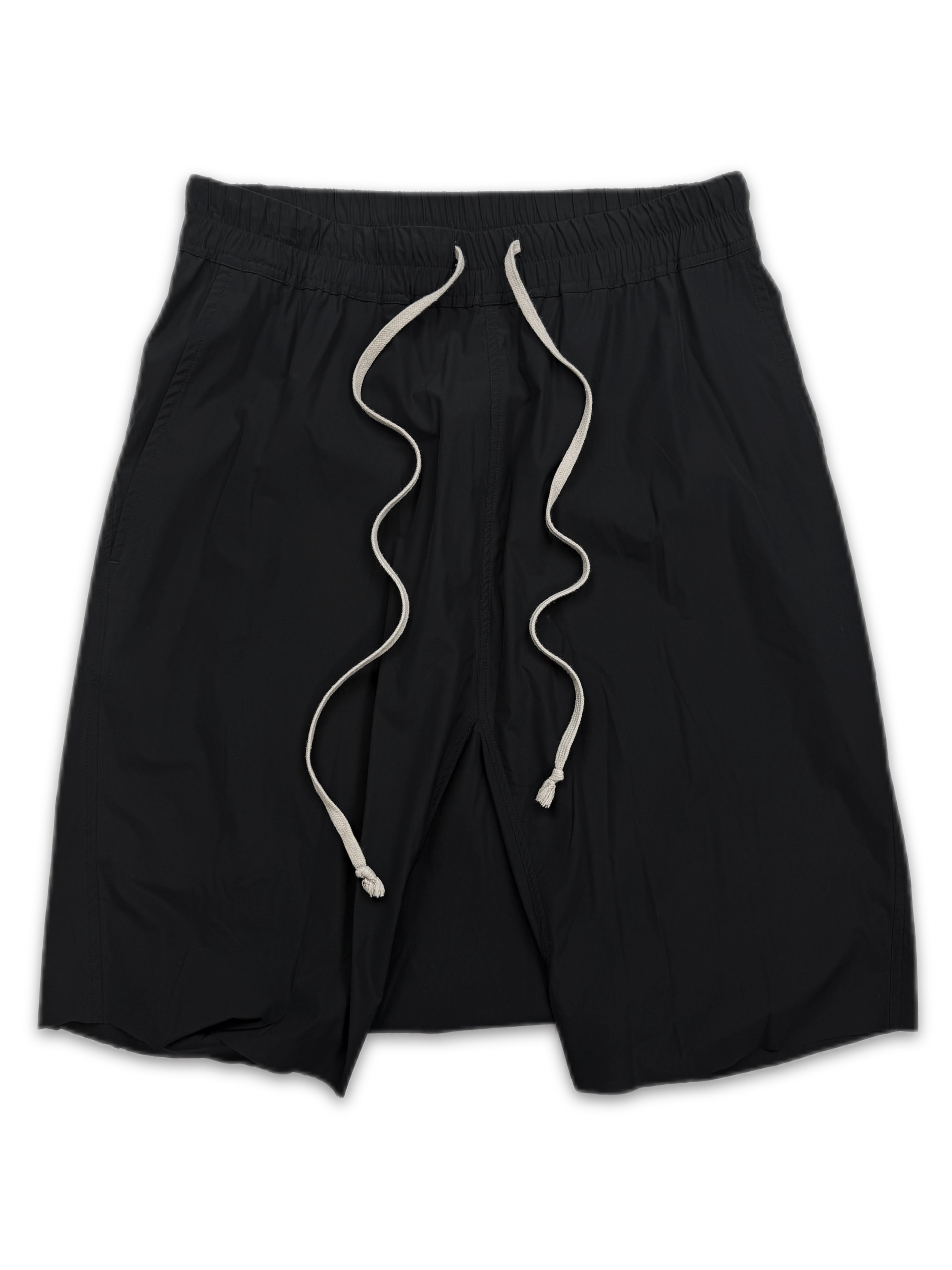 SS18 Rick Owens ‘Dirt’ Drop Crotch Elasticated Black Shorts