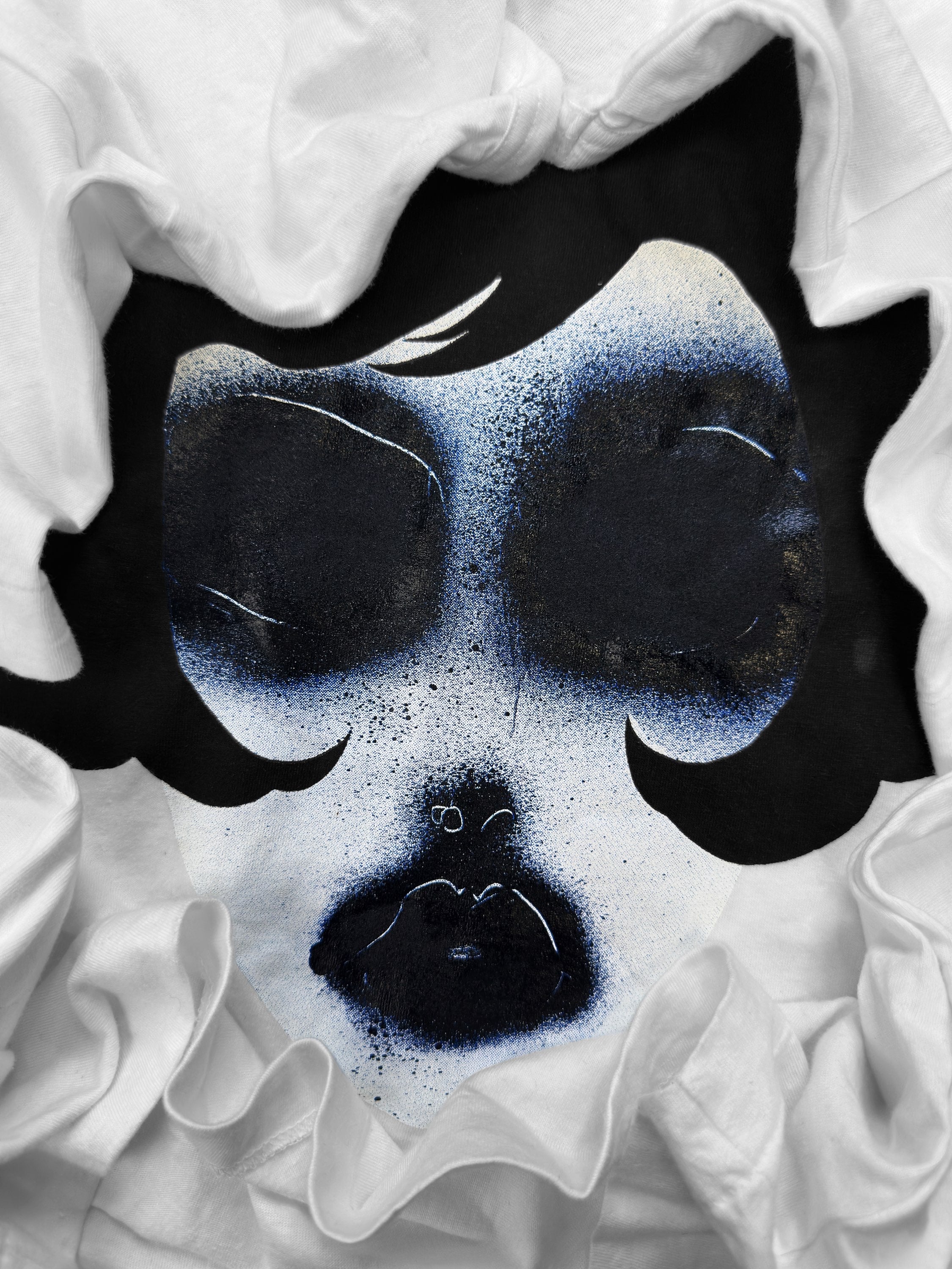 00s Comme des Garçons ‘Face’ Motif Negative Graphic T-Shirt
