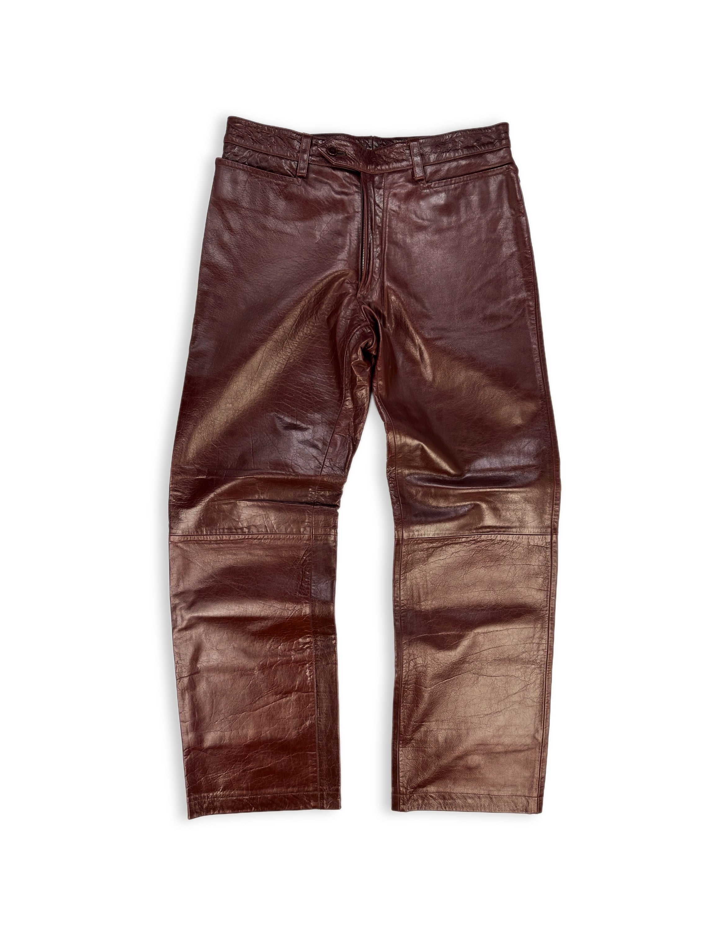 Katharine Hamnett Blood Red Calfskin Leather Pants