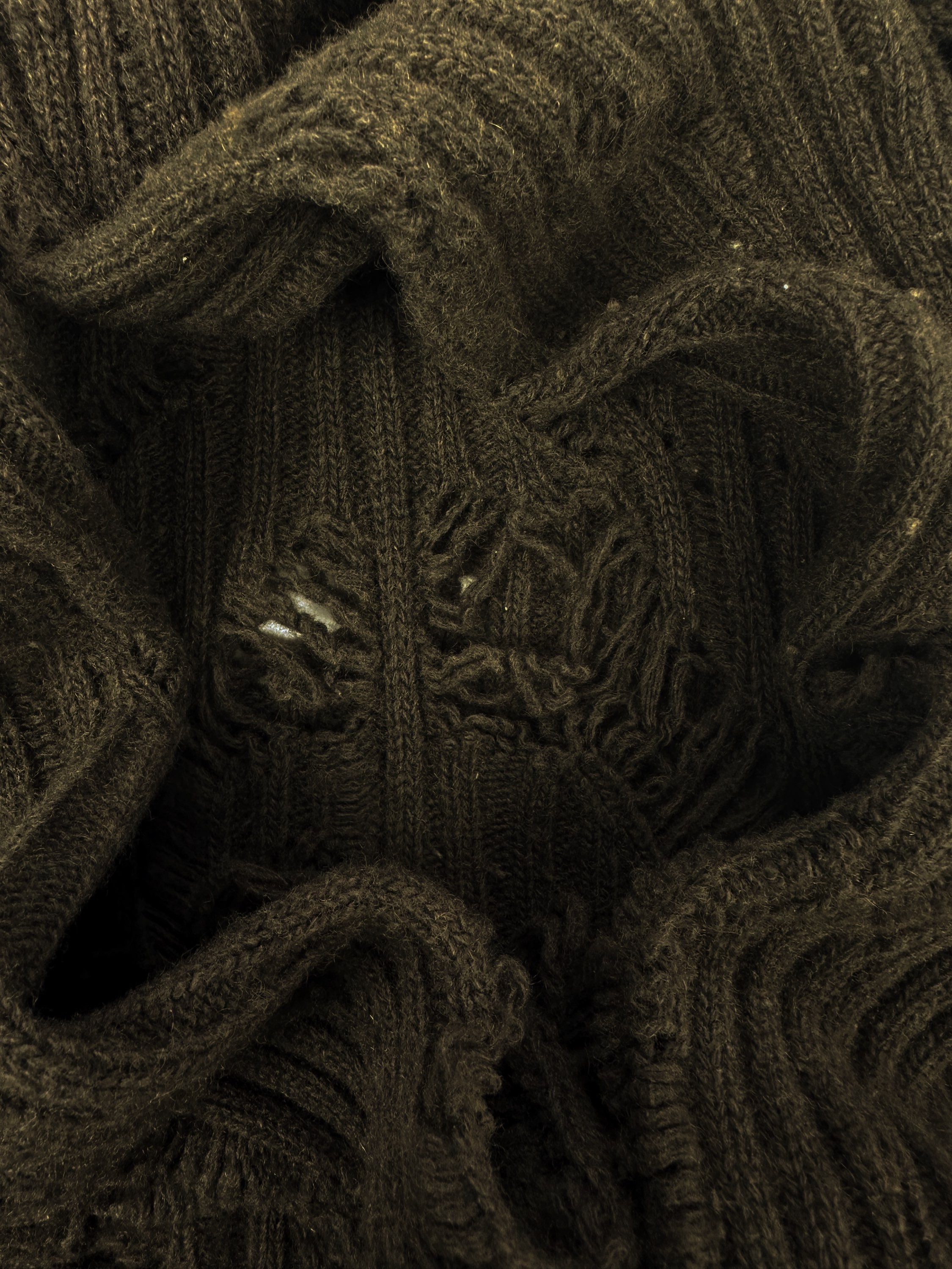 AW03 Junya Watanabe ‘Distressed’ Oversized Knitted Turtleneck