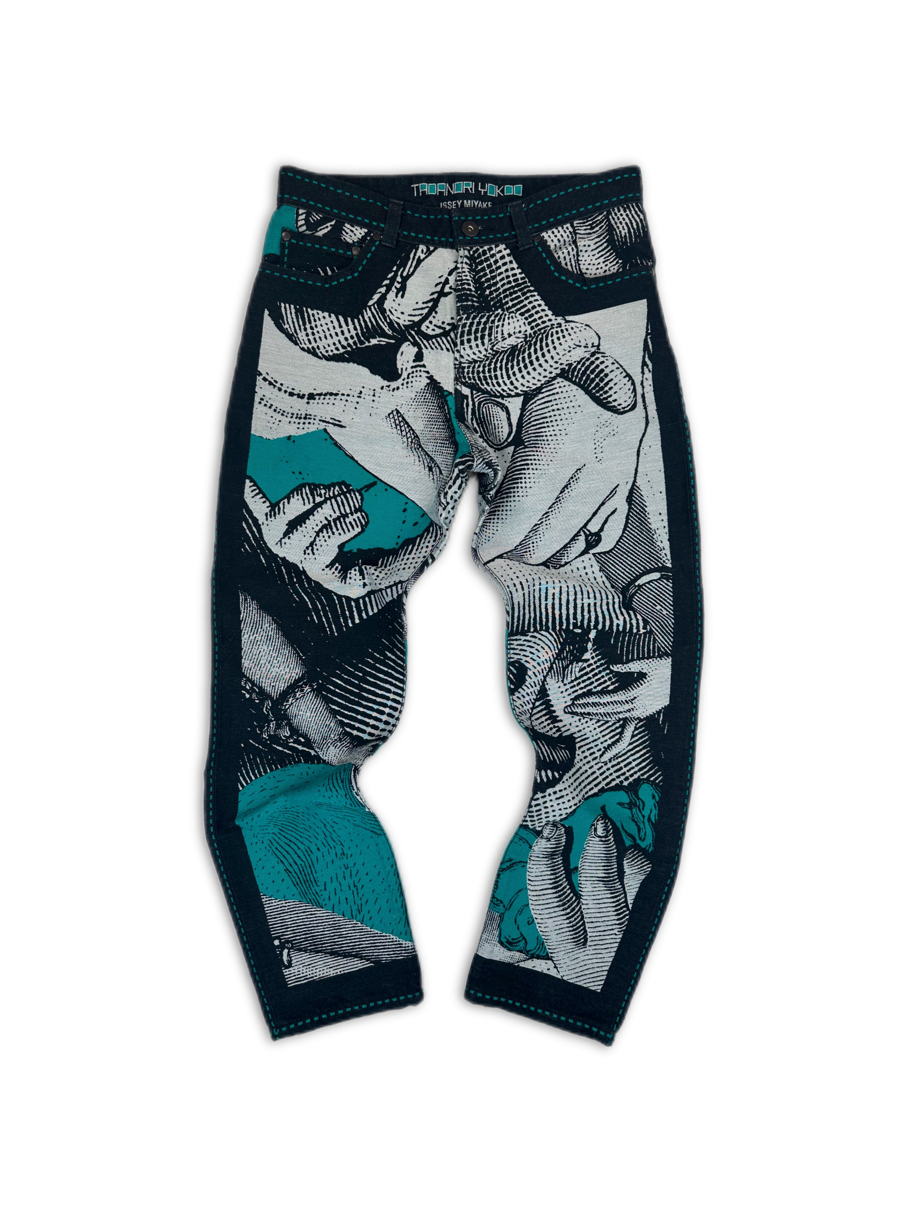 90s Issey Miyake x Tadanori Yokoo APOC Graphic Denim