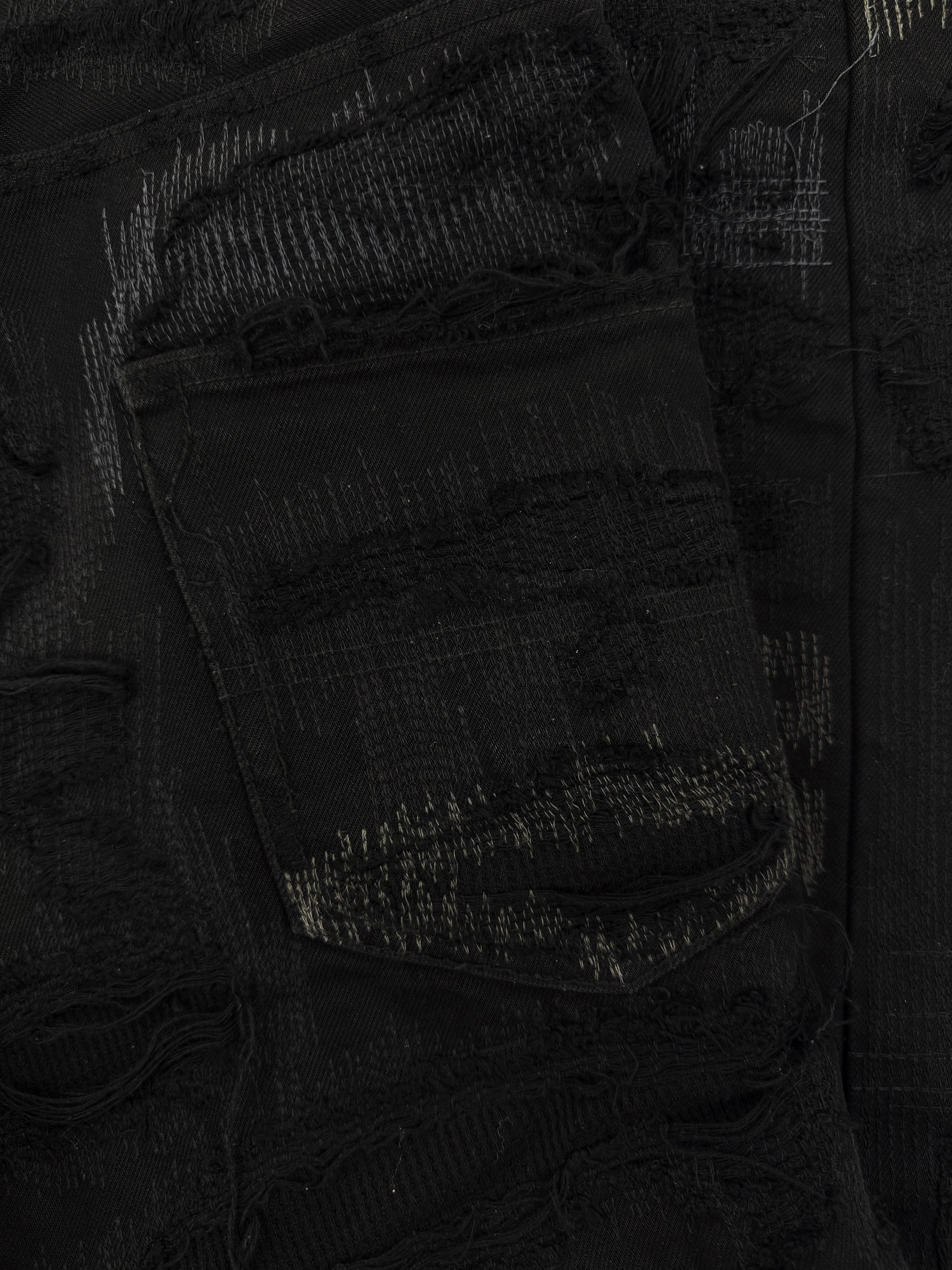 AW05 Undercover 85 ‘Arts &amp; Crafts’ Men’s Black Black Denim Jeans