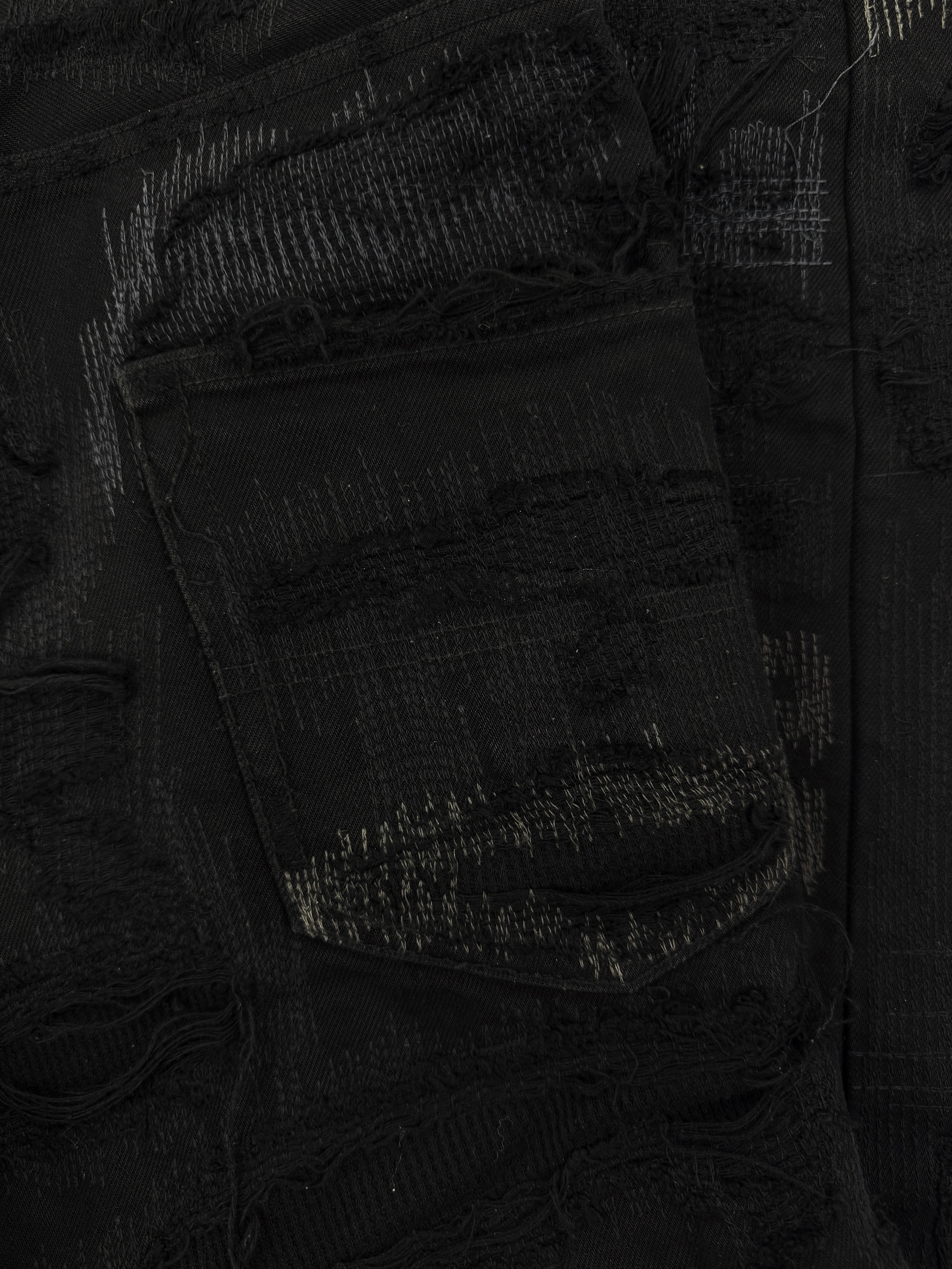 AW05 Undercover 85 ‘Arts &amp; Crafts’ Men’s Black Black Denim Jeans