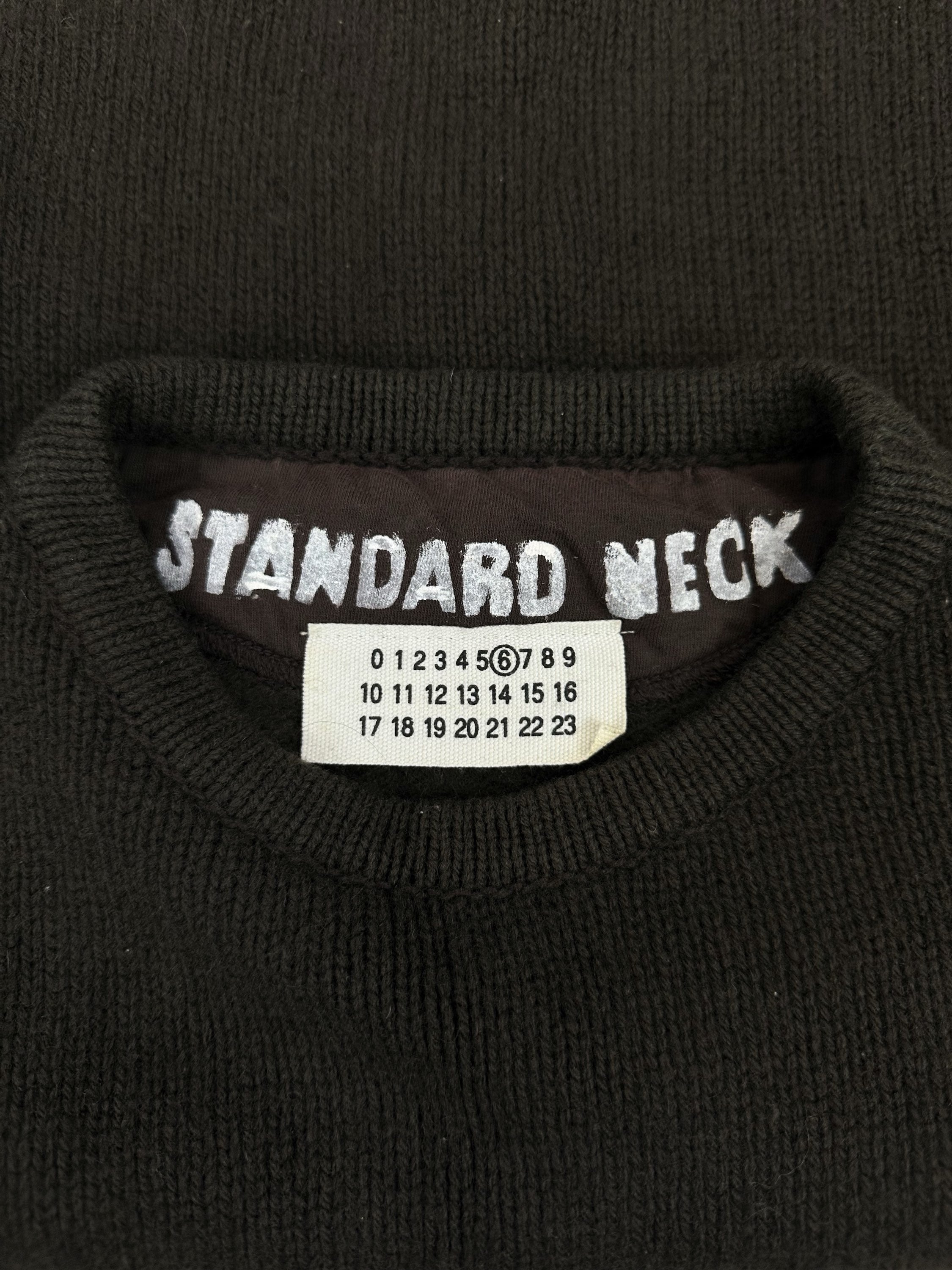 90s Maison Margiela ‘Standard Neck’ Painted Torso Zip Knit Sweater
