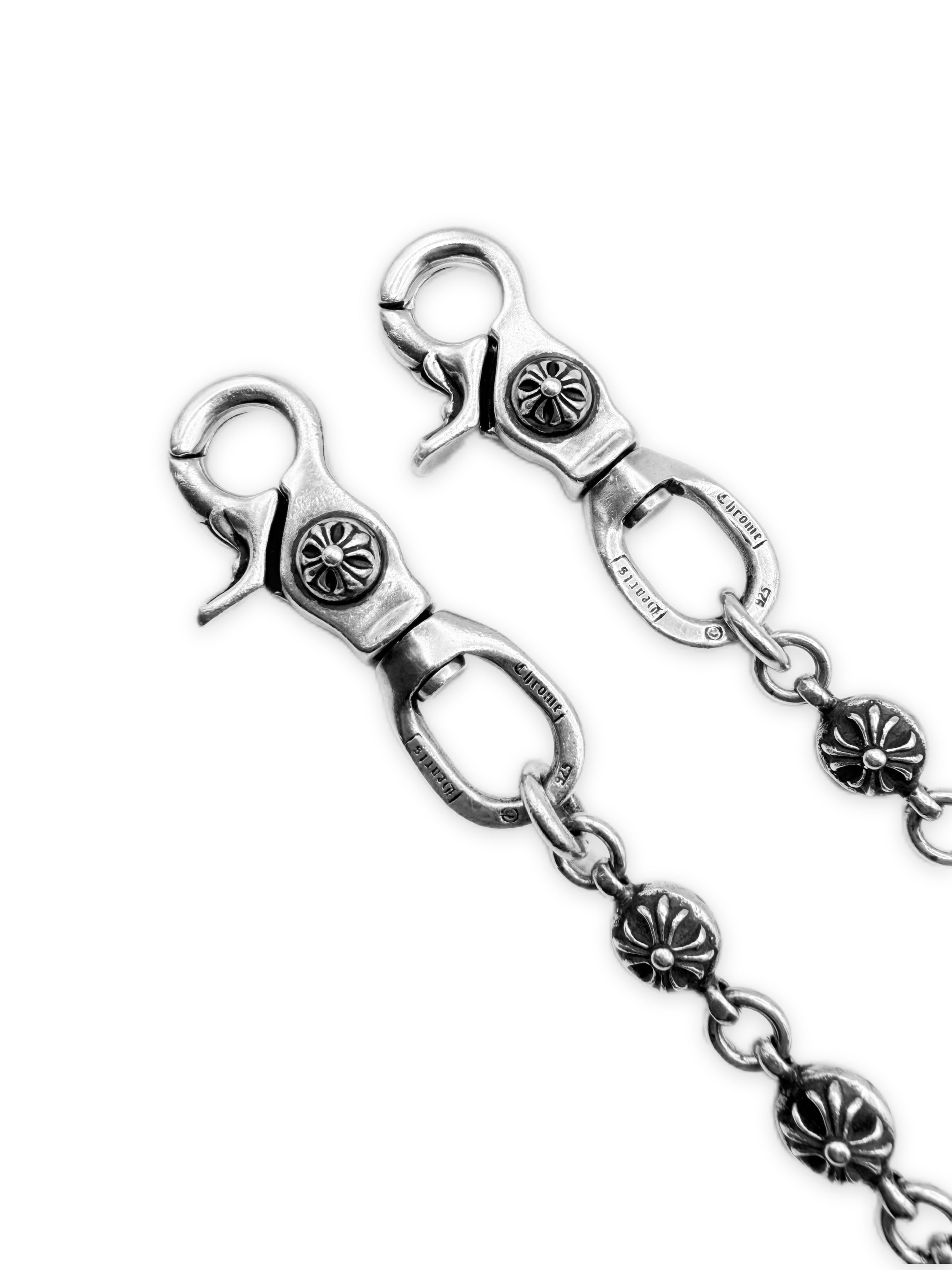 Chrome Hearts 25 in Cross Ball Double Lobster Clasp Wallet Chain