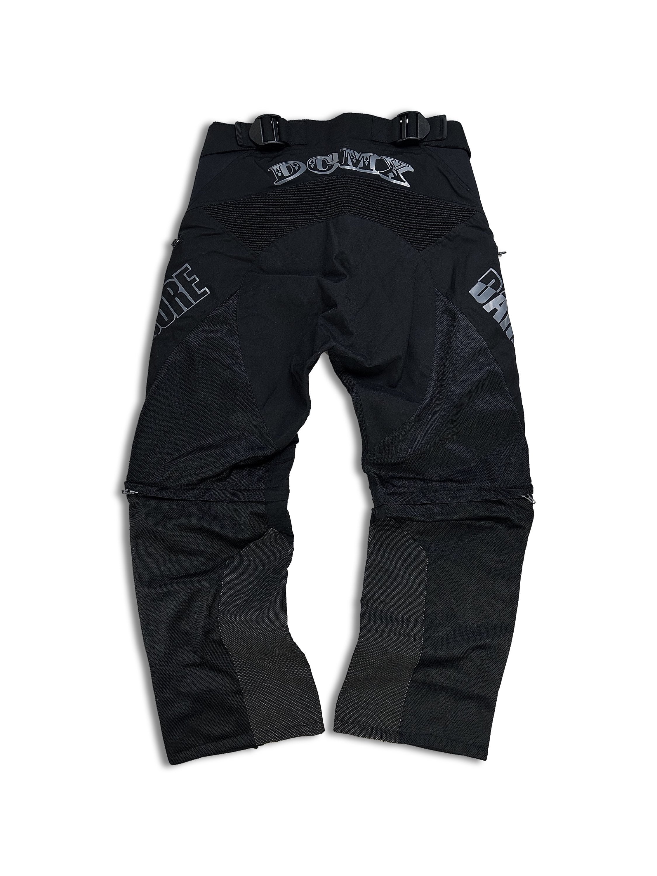 00s Kadoya ‘DCMX’ Black Heavy Weight Nylon Patched Riders Pants