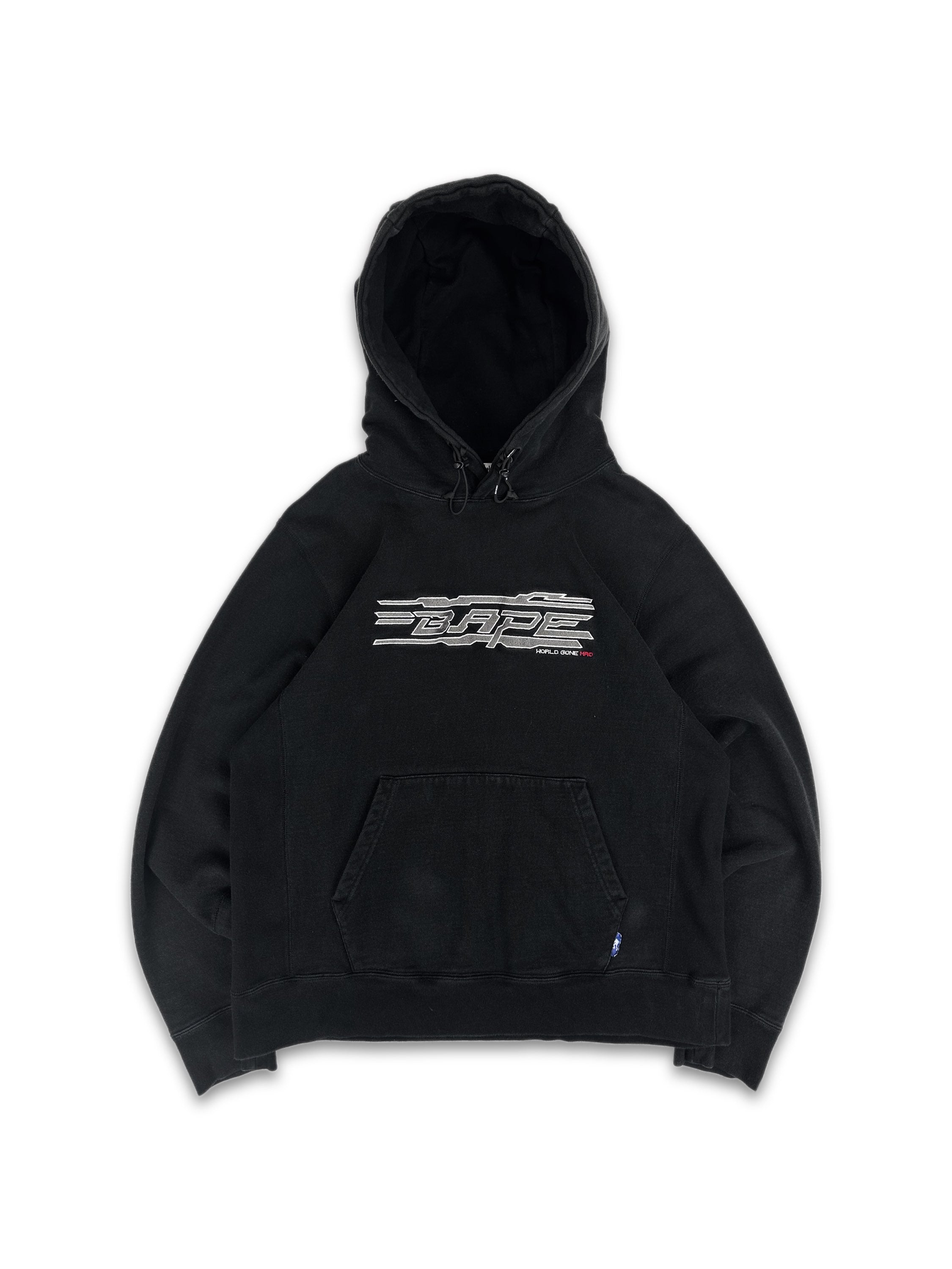 Bape ‘World Gone Mad’ Heavy Weight Sun Faded Embroidered Hoodie