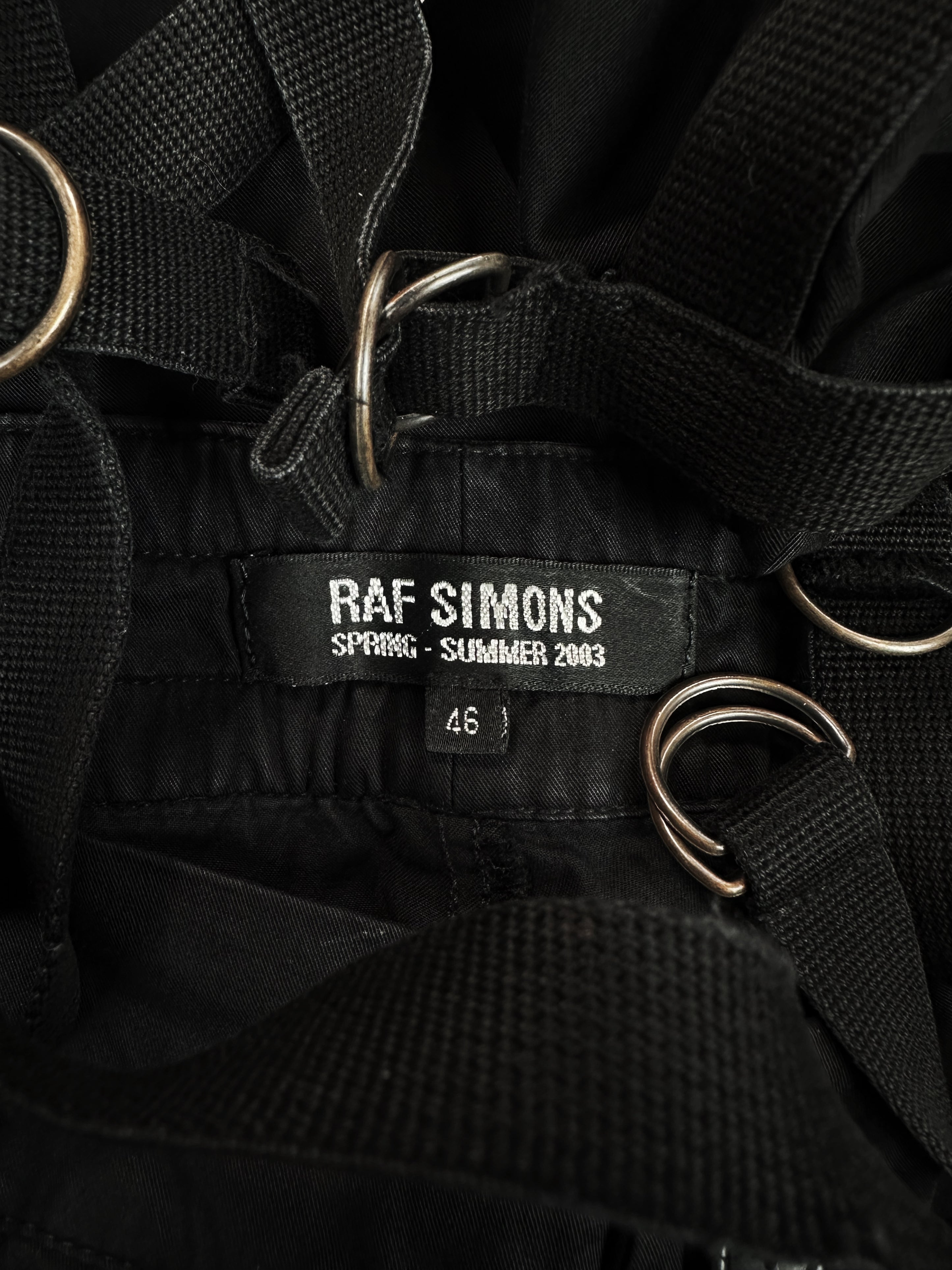 SS03 Raf Simons ‘Consumed’ Bondage Strap Black Nylon Pants
