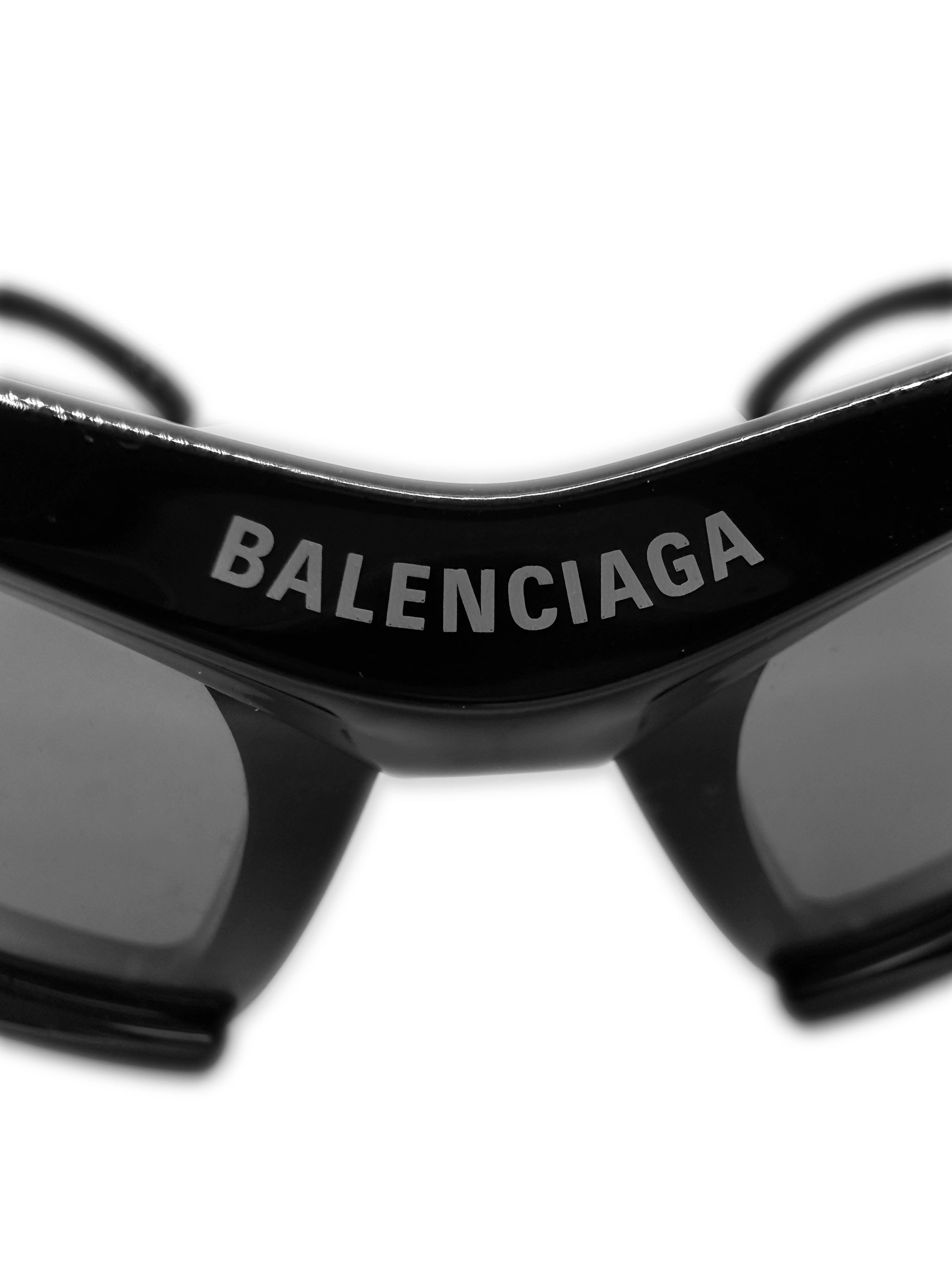 Balenciaga ‘Dynamo’ Black Glossy Cut Out Sunglasses
