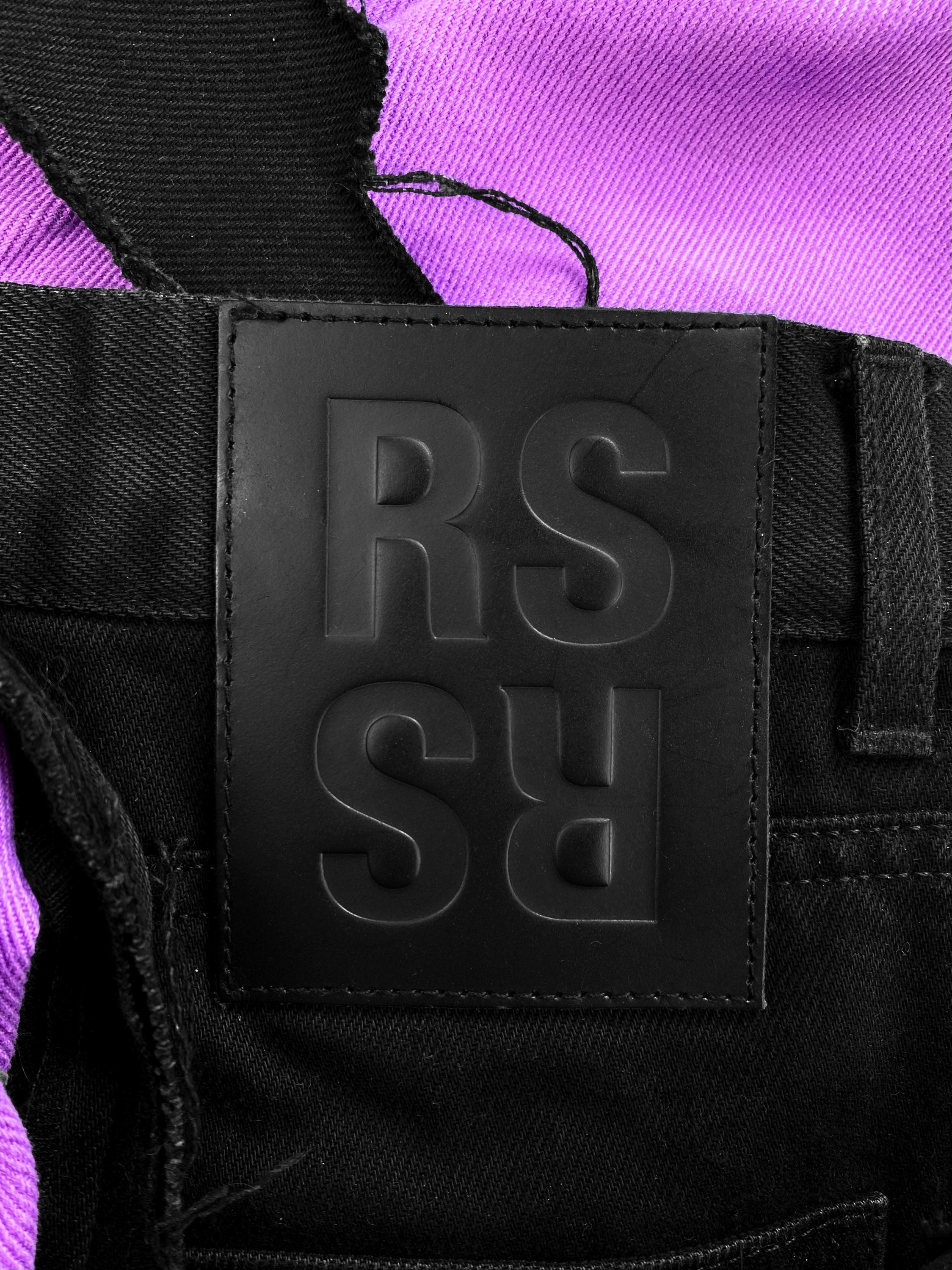 SS20 Raf Simons Double Layered Magenta Thrashed Denim