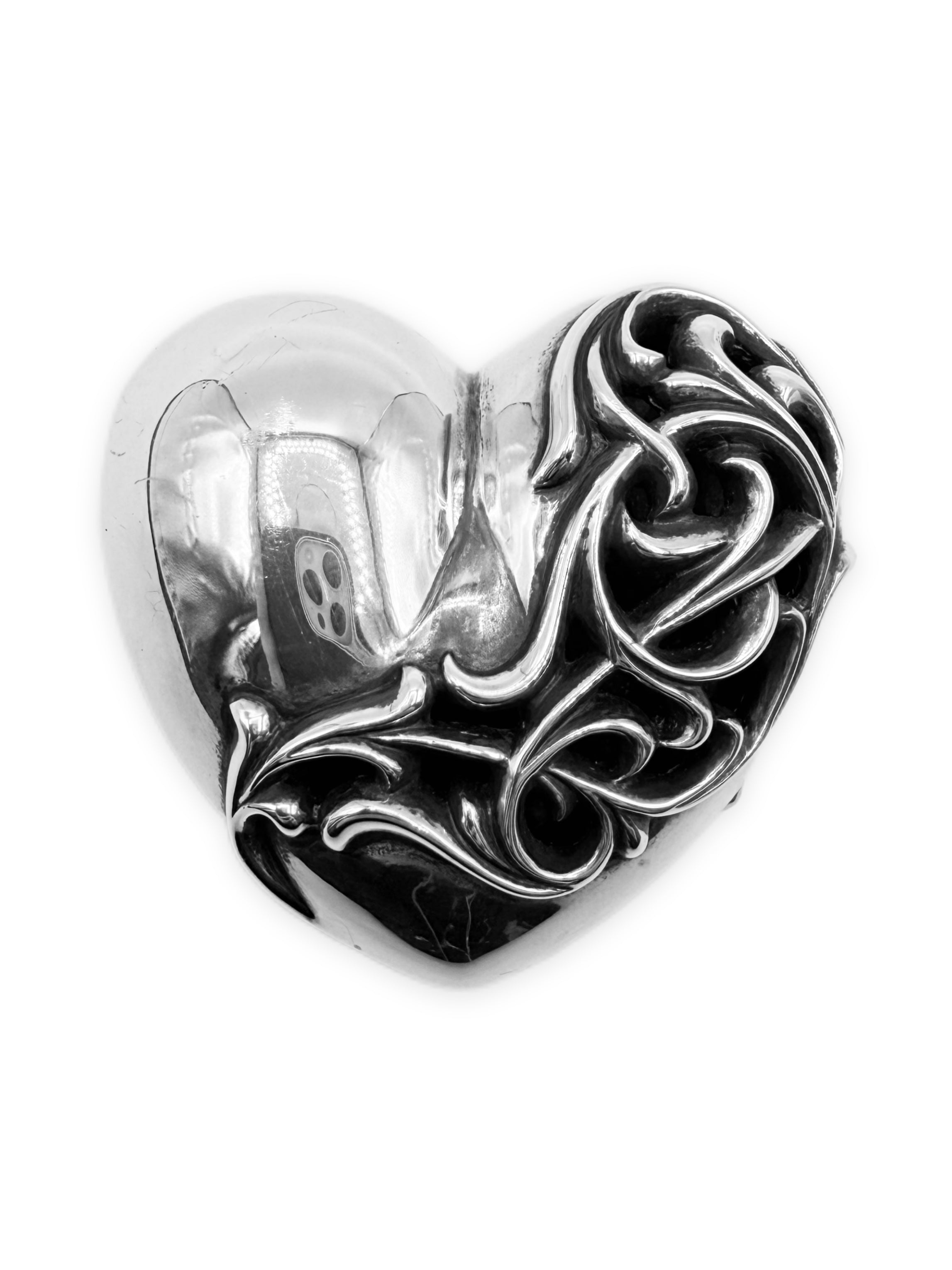 Chrome Hearts ‘Crying Heart’ .925 Silver 1 inch Belt Buckle