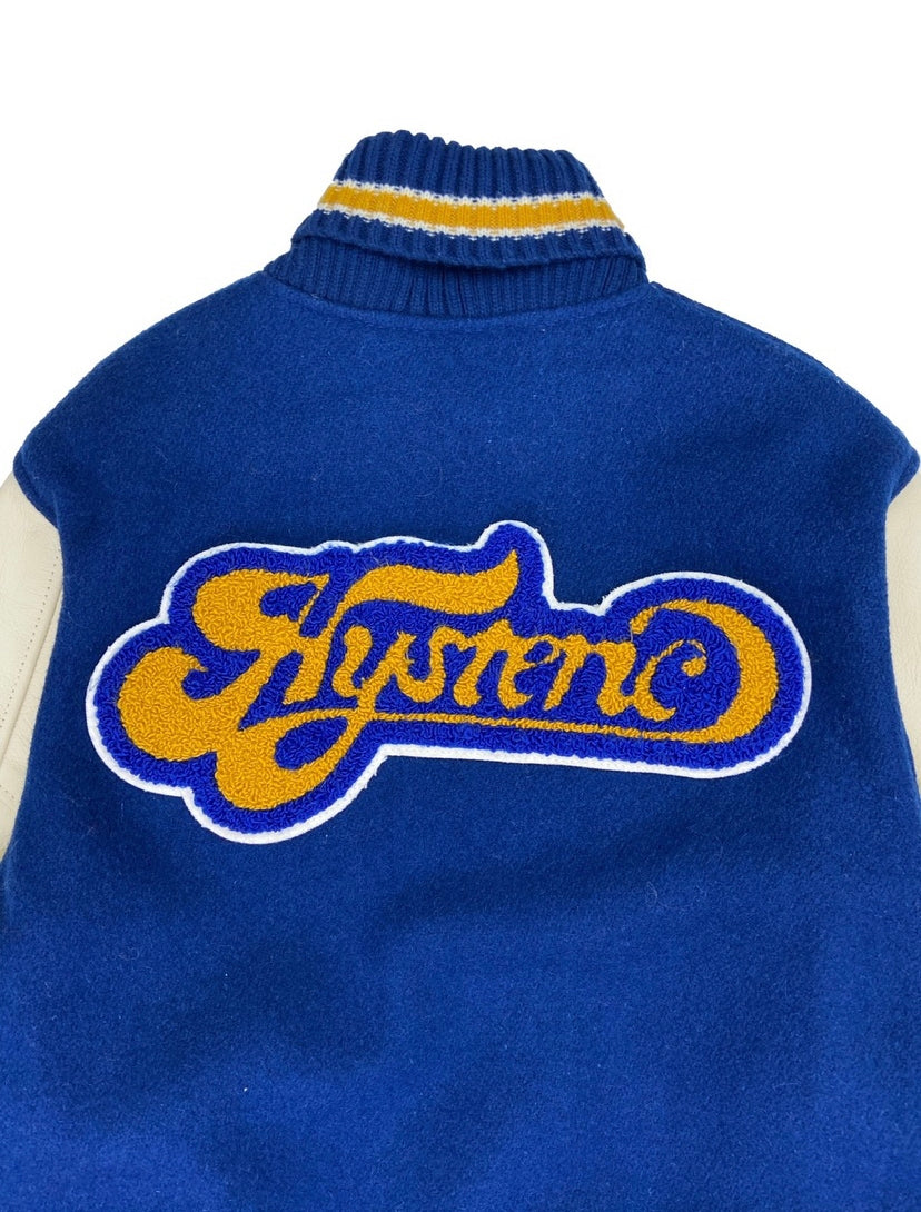 Hysteric Glamour ‘666’ Patched Leather Varsity Jacket