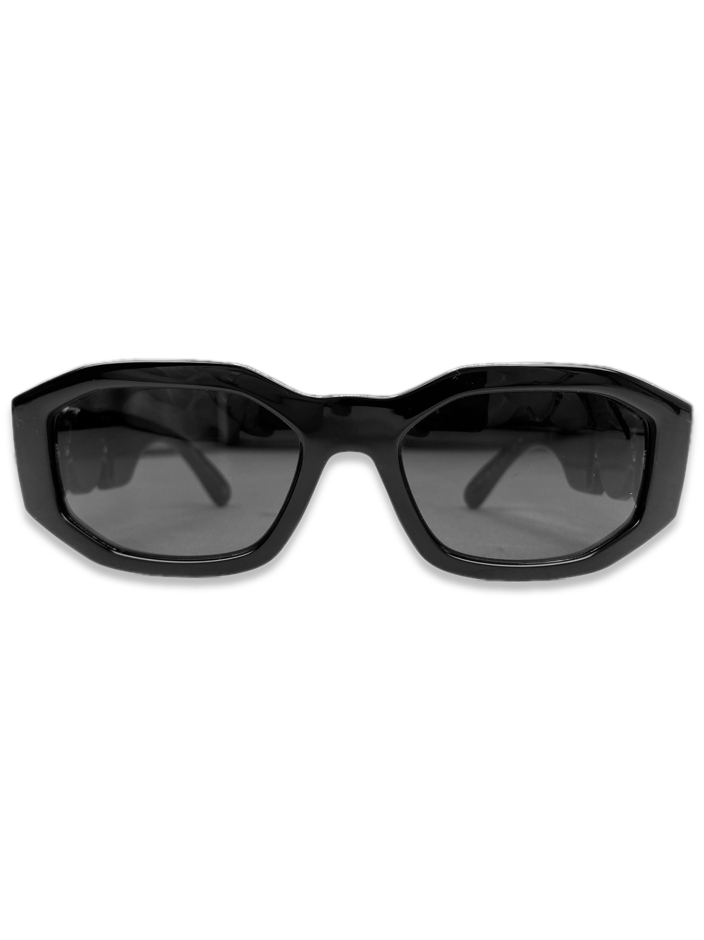 Versace ‘Biggie’ Gold Square Frame Medusa Head Sunglasses