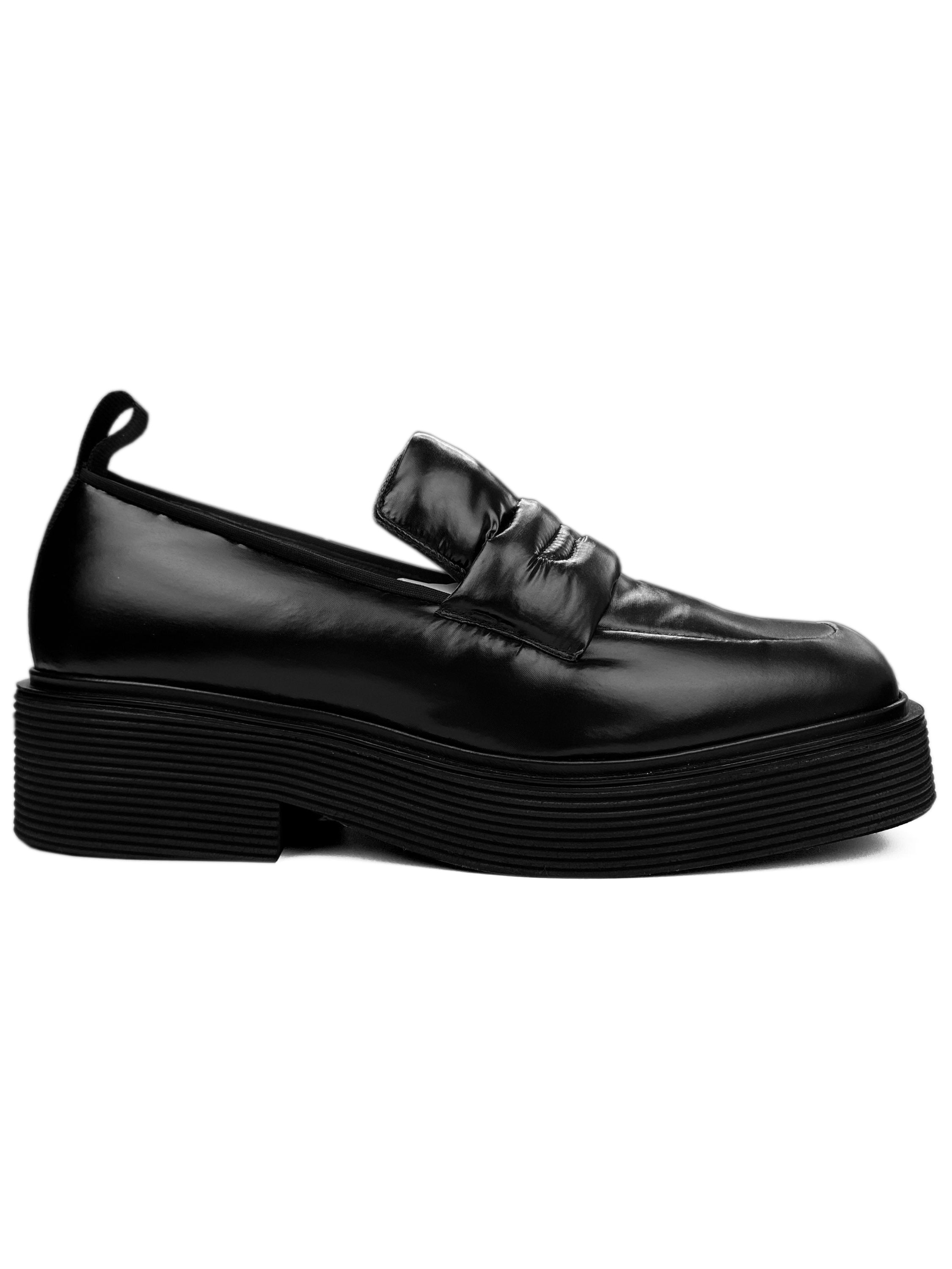 Marni Square Toe Black Padded Platform Loafers