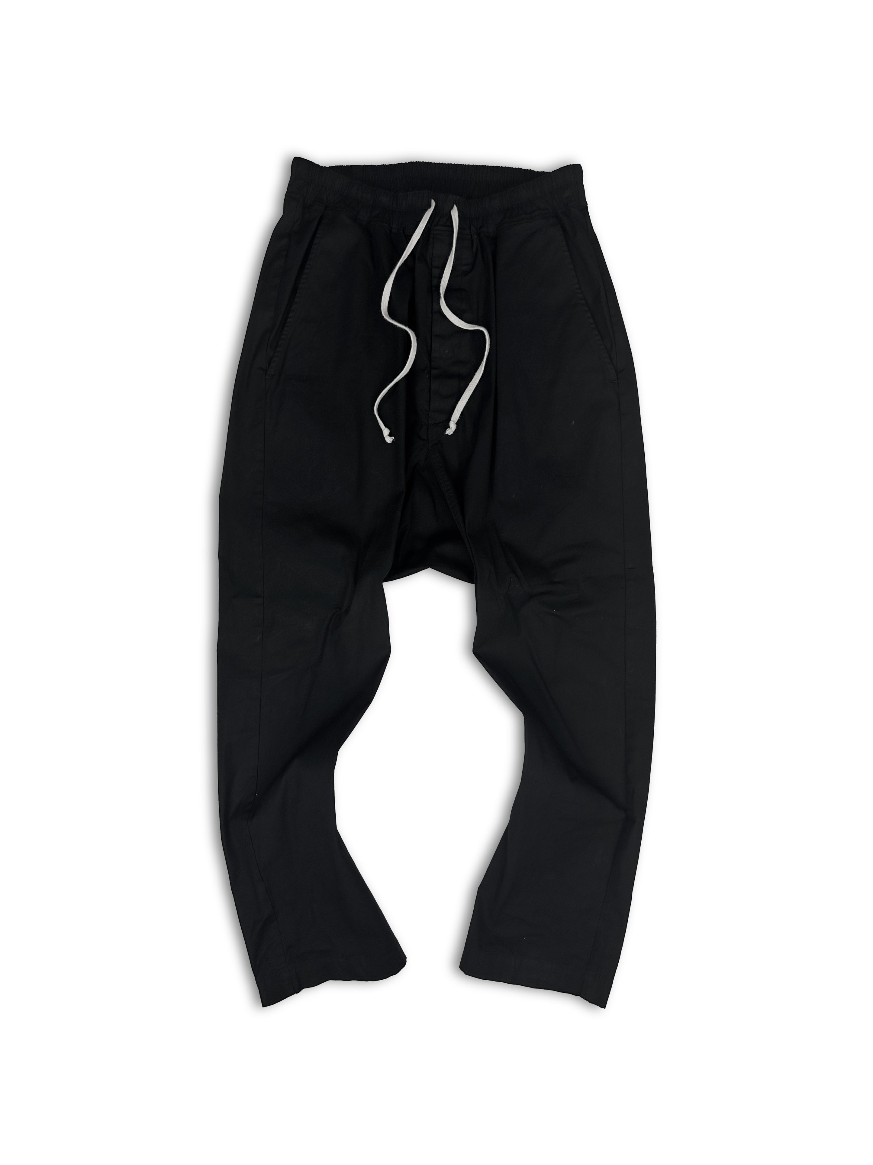 AW22 Rick Owens ‘Strobe’ Black Nylon Drop Crotch Pants