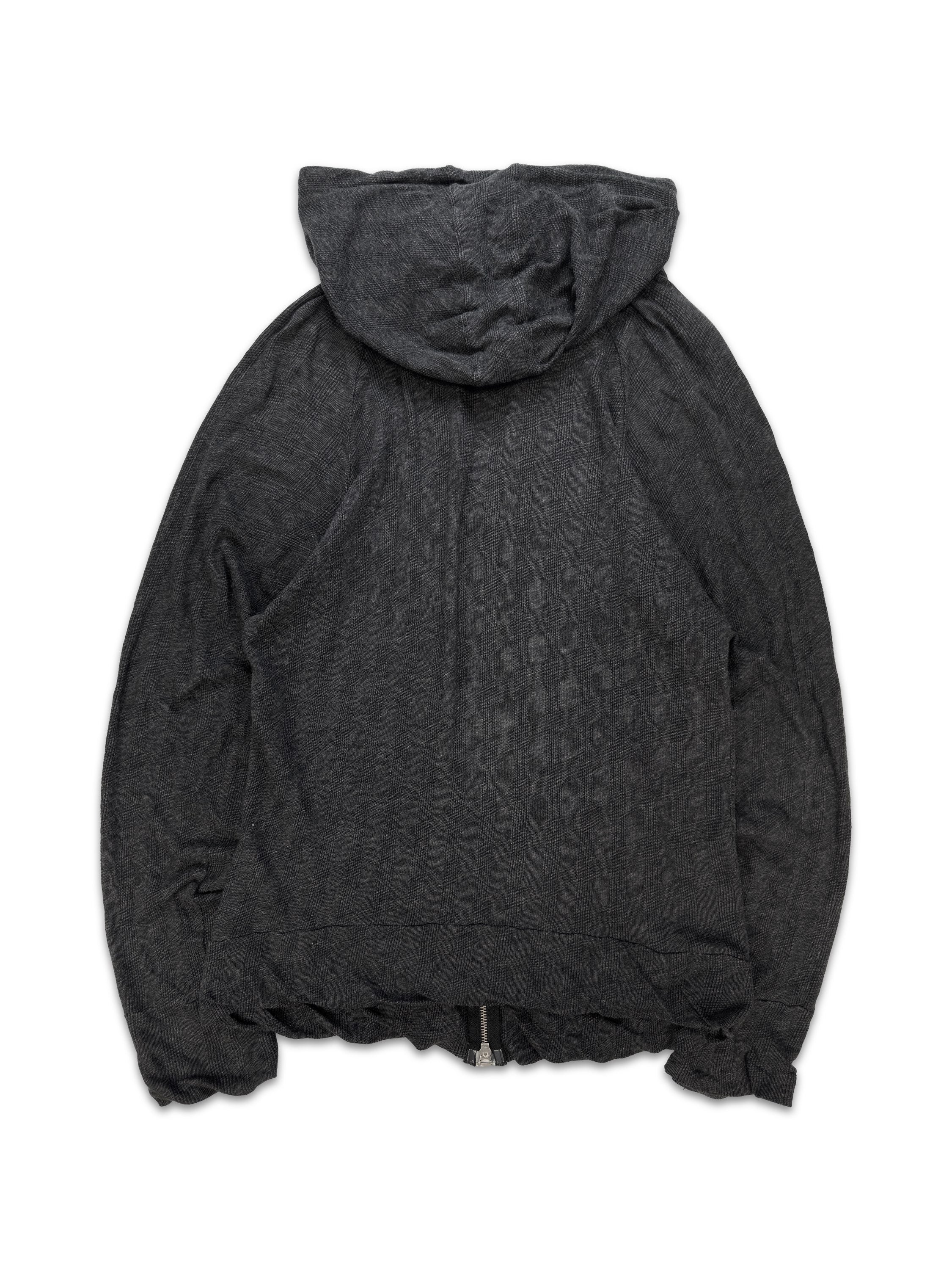 00s Ifsixwasnine Zip-up ‘Crocodile Leather’ Grey Hoodie