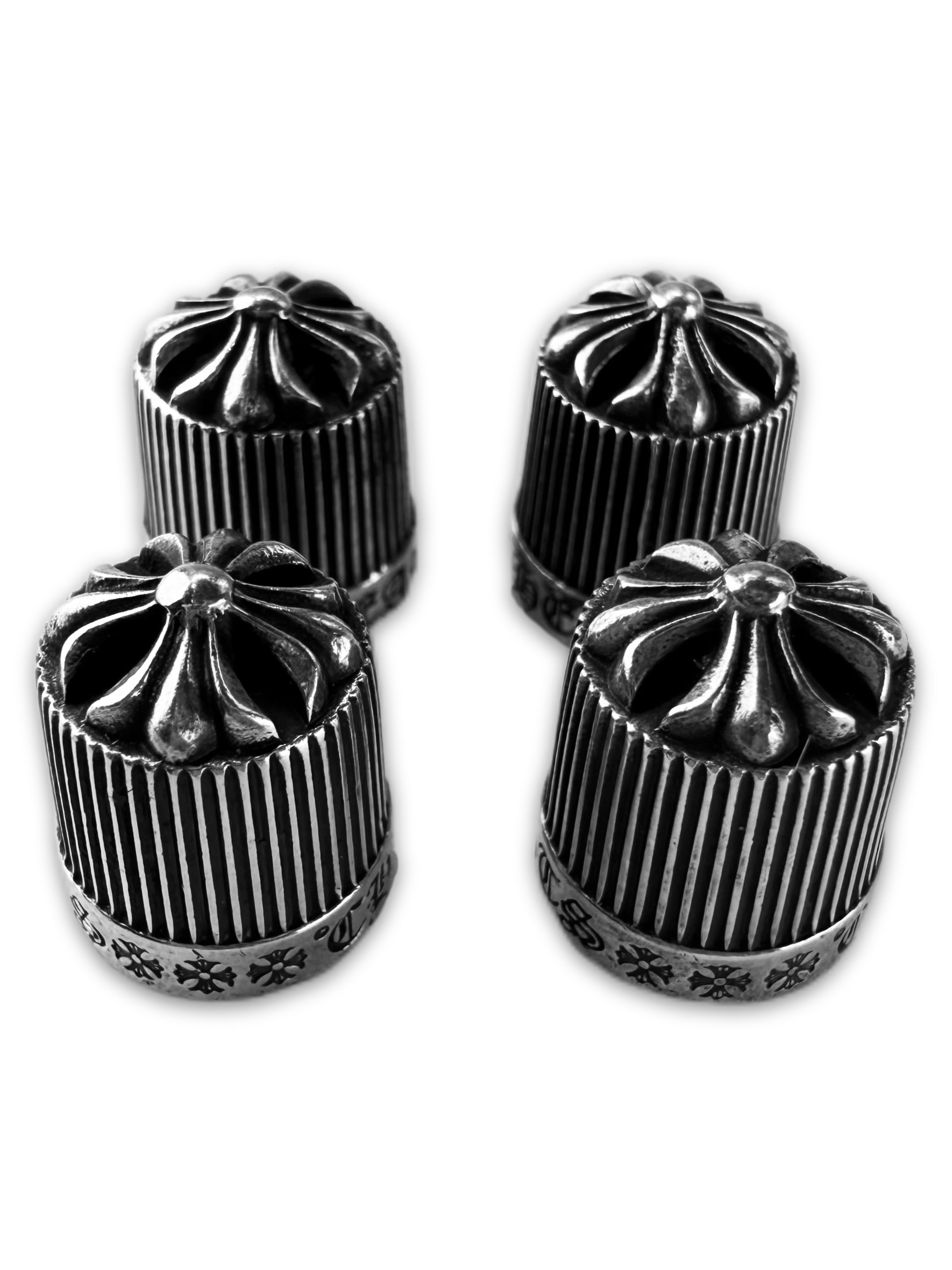 Chrome Hearts .925 Silver Hand Etched Tire Valve Caps