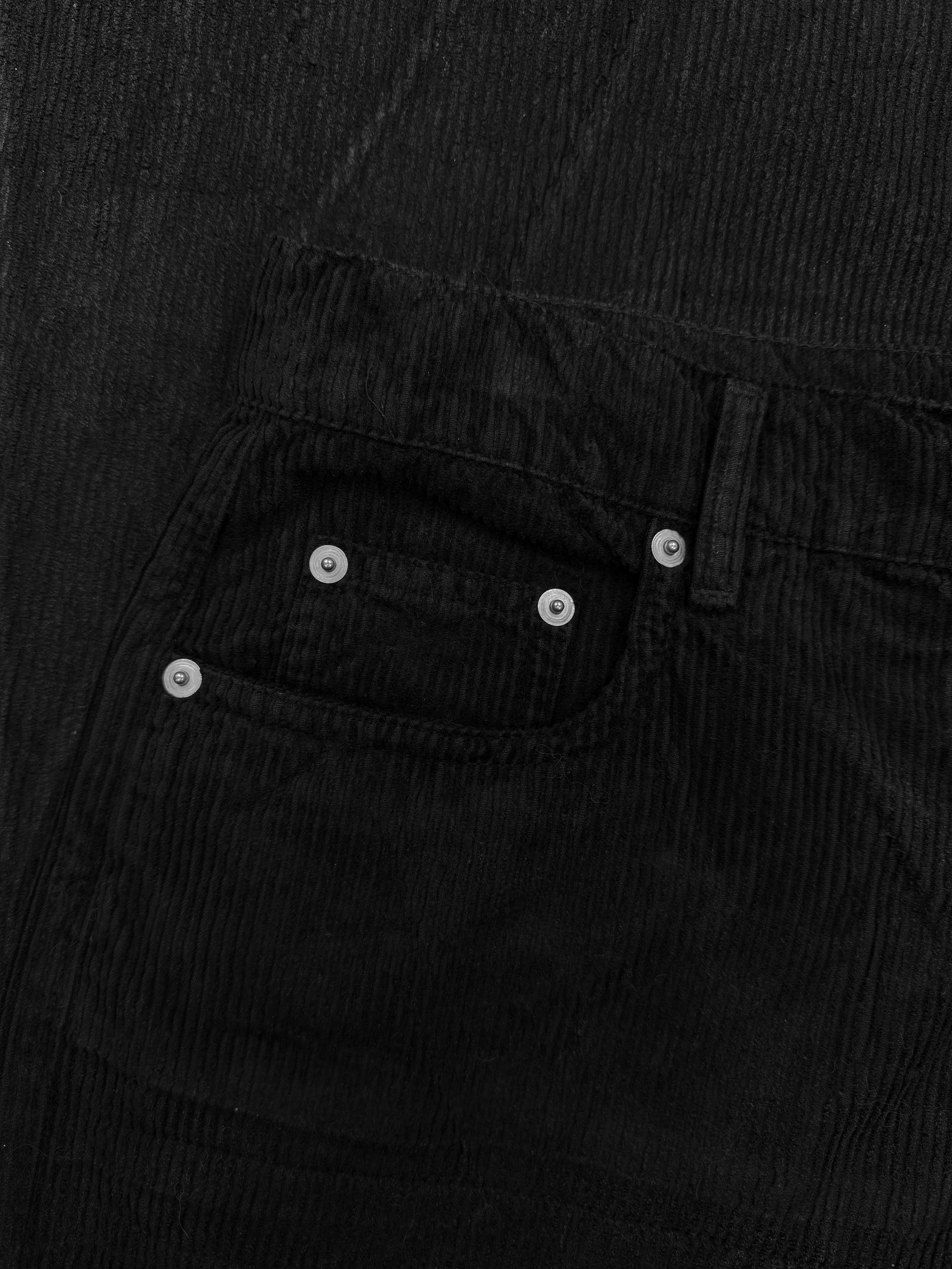 Rick Owens Corduroy ‘Bolan’ Black Flared Bootcut Pants