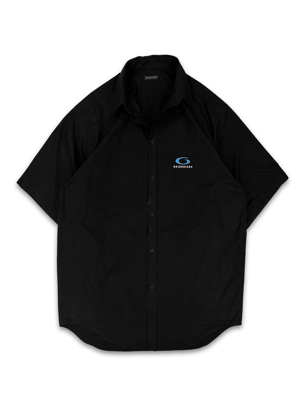 SS24 Balenciaga Embroidered ‘Swirl’ Logo Oversized Collared Shirt