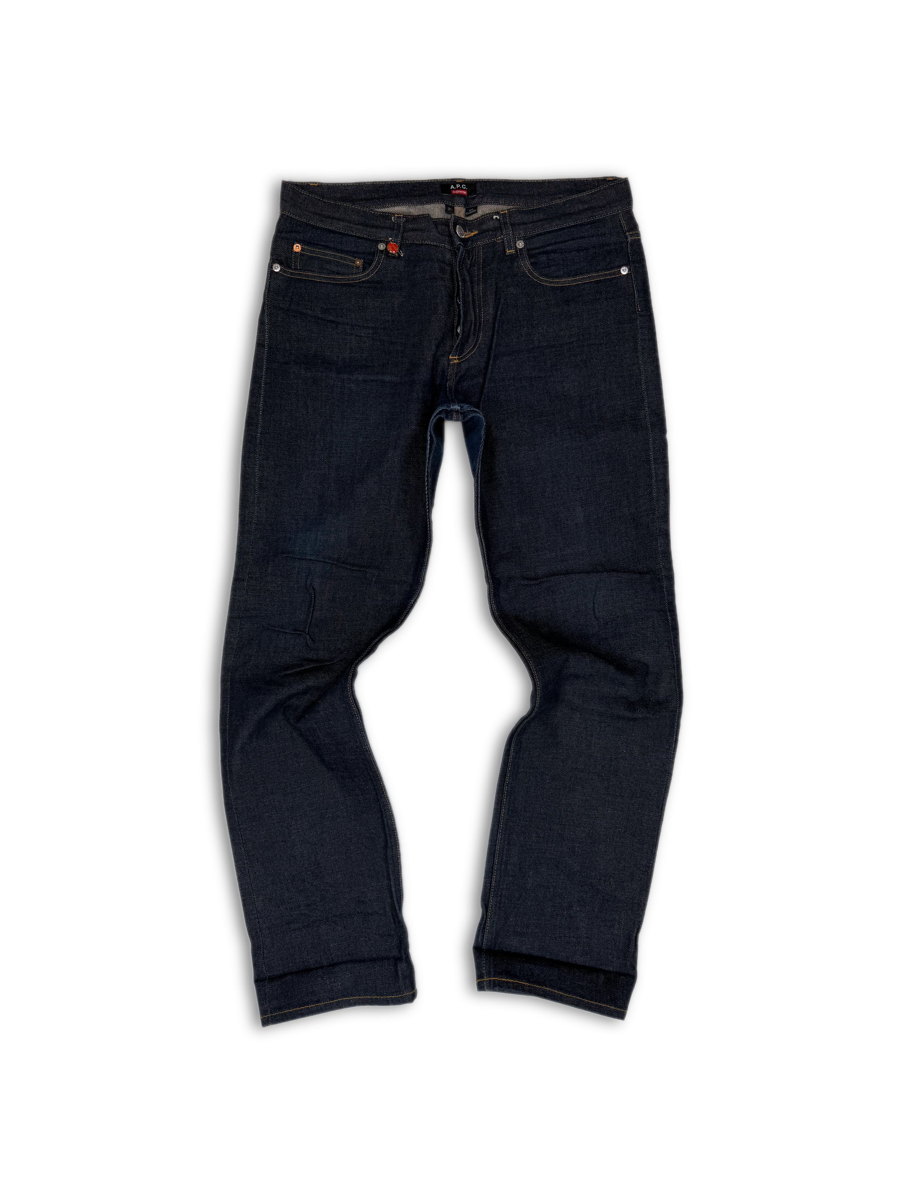 2009 Supreme x A.P.C ‘Fuck Em!’ Embroidered Blue Pin Denim
