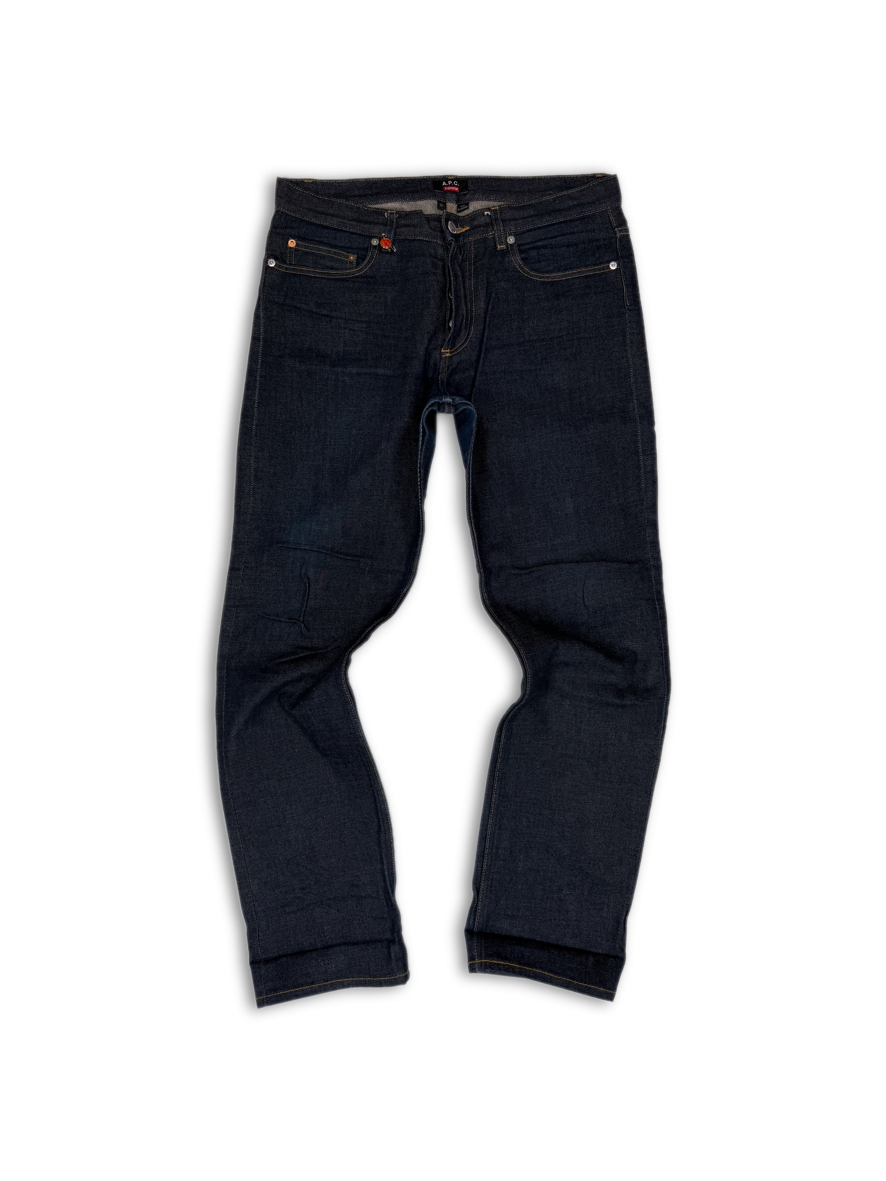 2009 Supreme x A.P.C ‘Fuck Em!’ Embroidered Blue Pin Denim