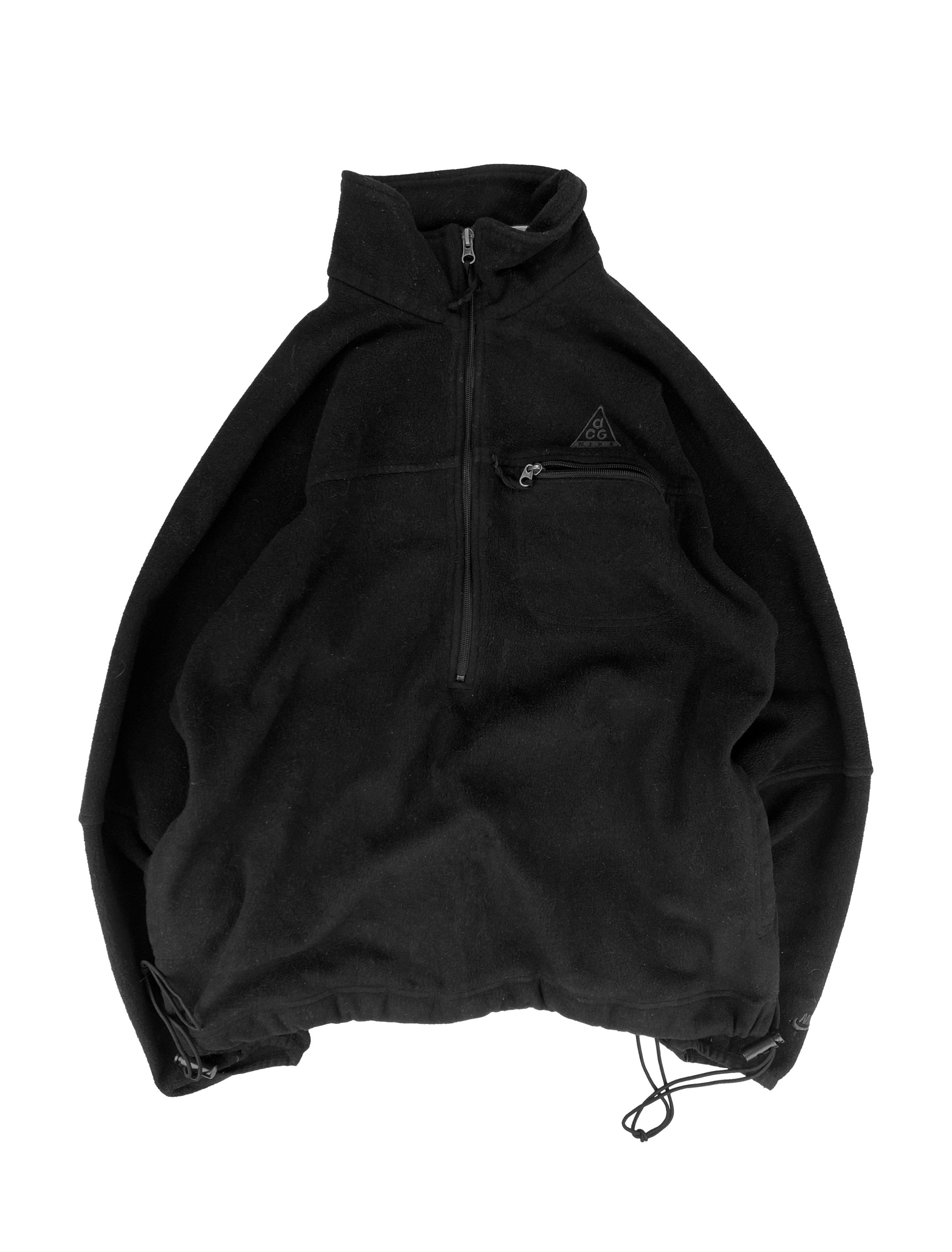 00s Nike ACG Embroidered Multi-zip Black Fleece Jacket