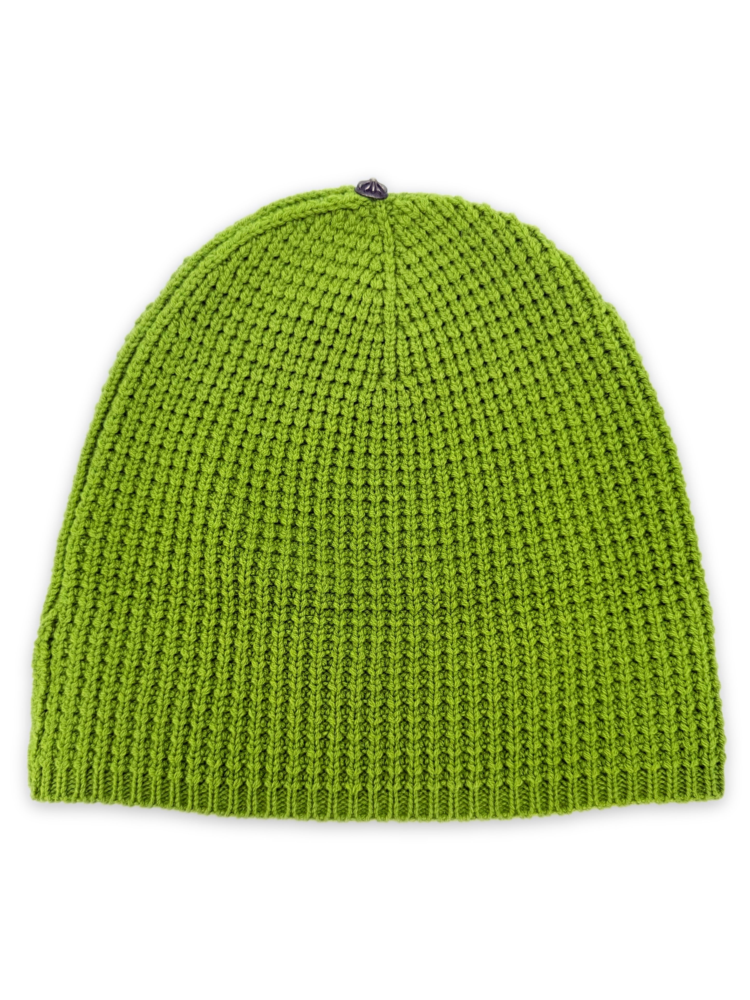 Chrome Hearts ‘Hit & Run’ Green Cashmere Silver Knitted Beanie