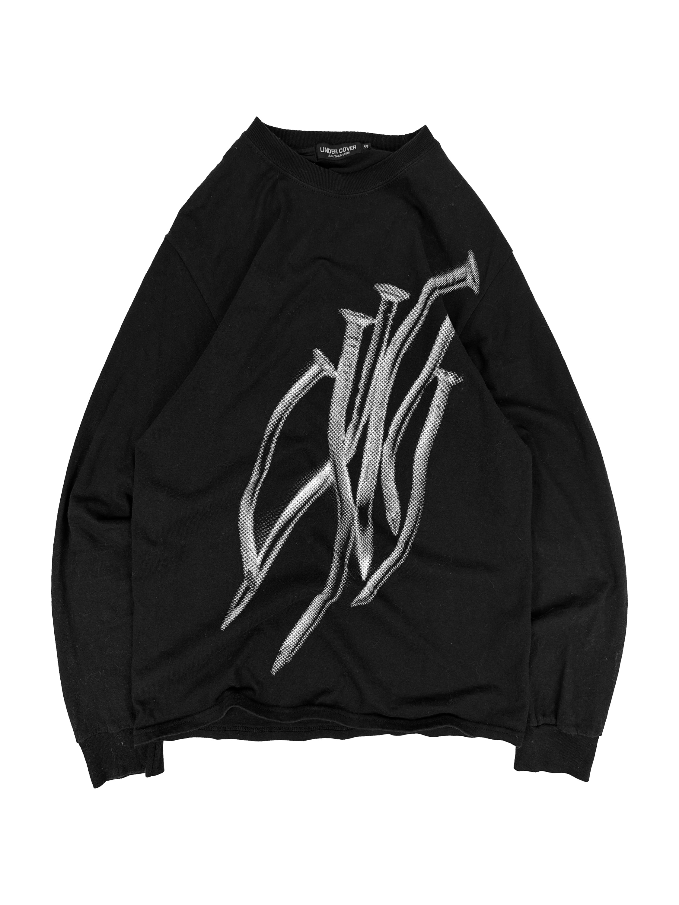 SS05 Undercover ‘Nails’ Black Graphic Long Sleeve