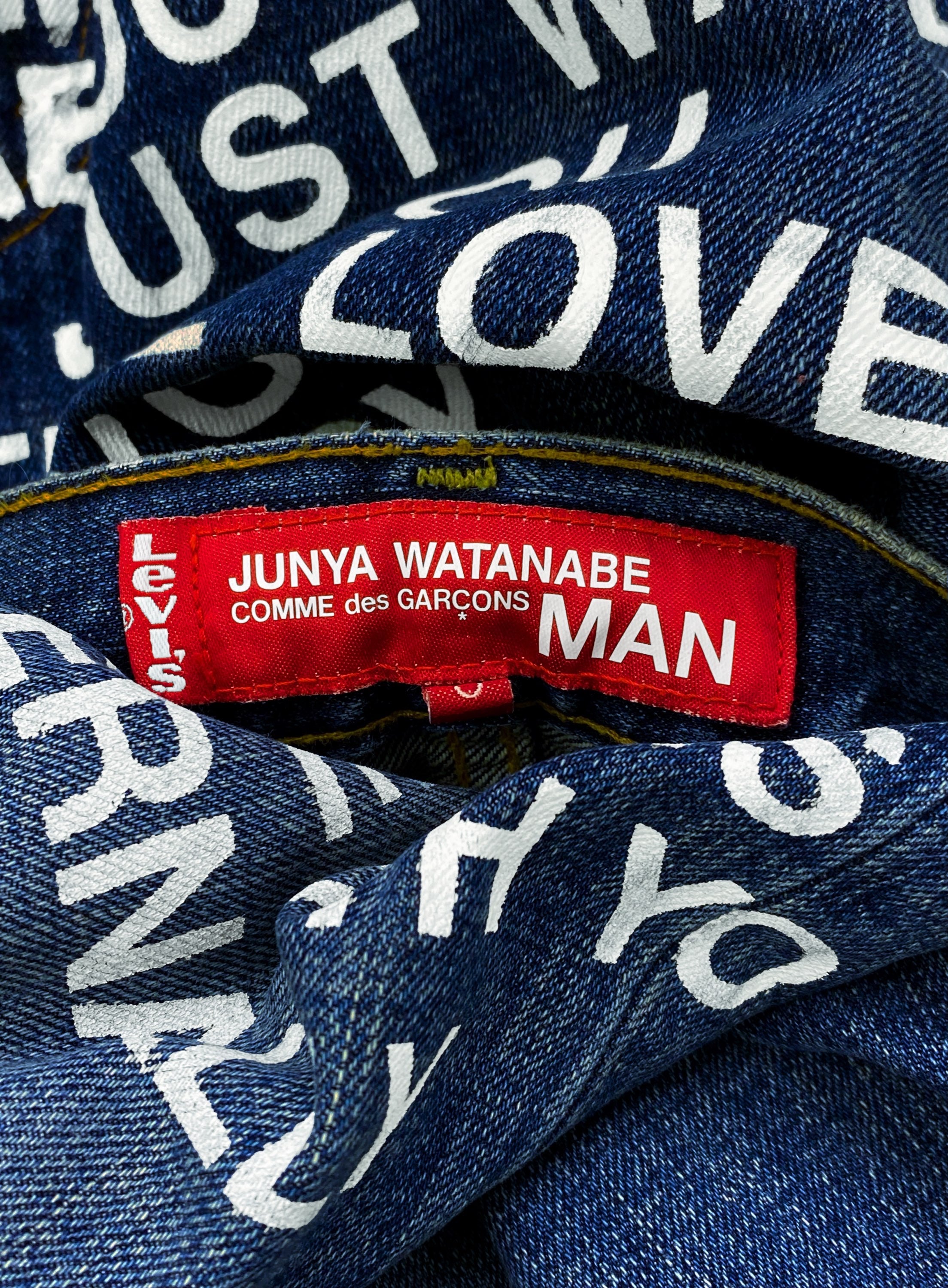 SS10 Junya Watanabe “Eternal Love” Poem Indigo Full Print Denim