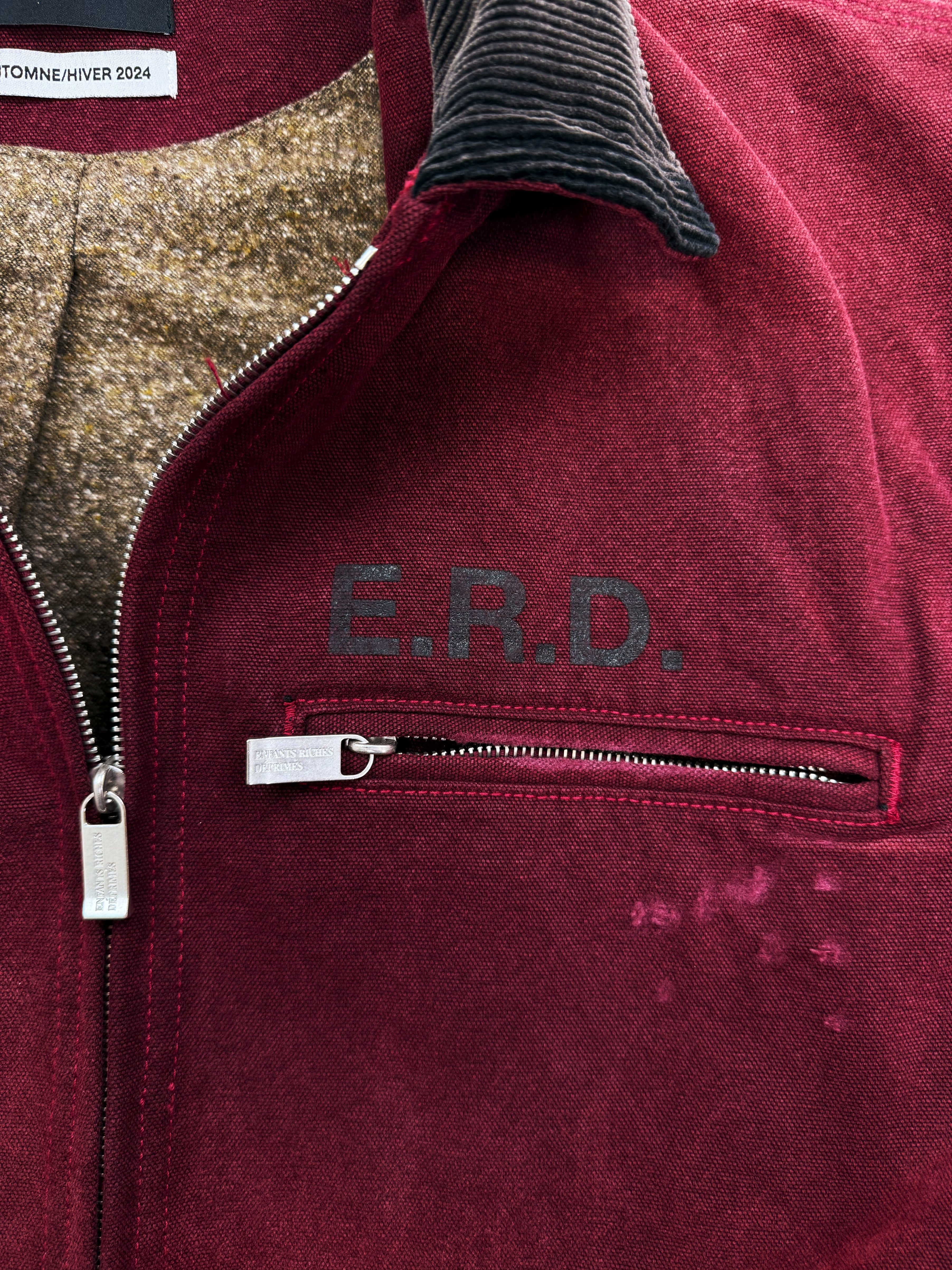 AW24 Enfants Riches Deprimes ‘Faces’ Blanket Lined Work Jacket