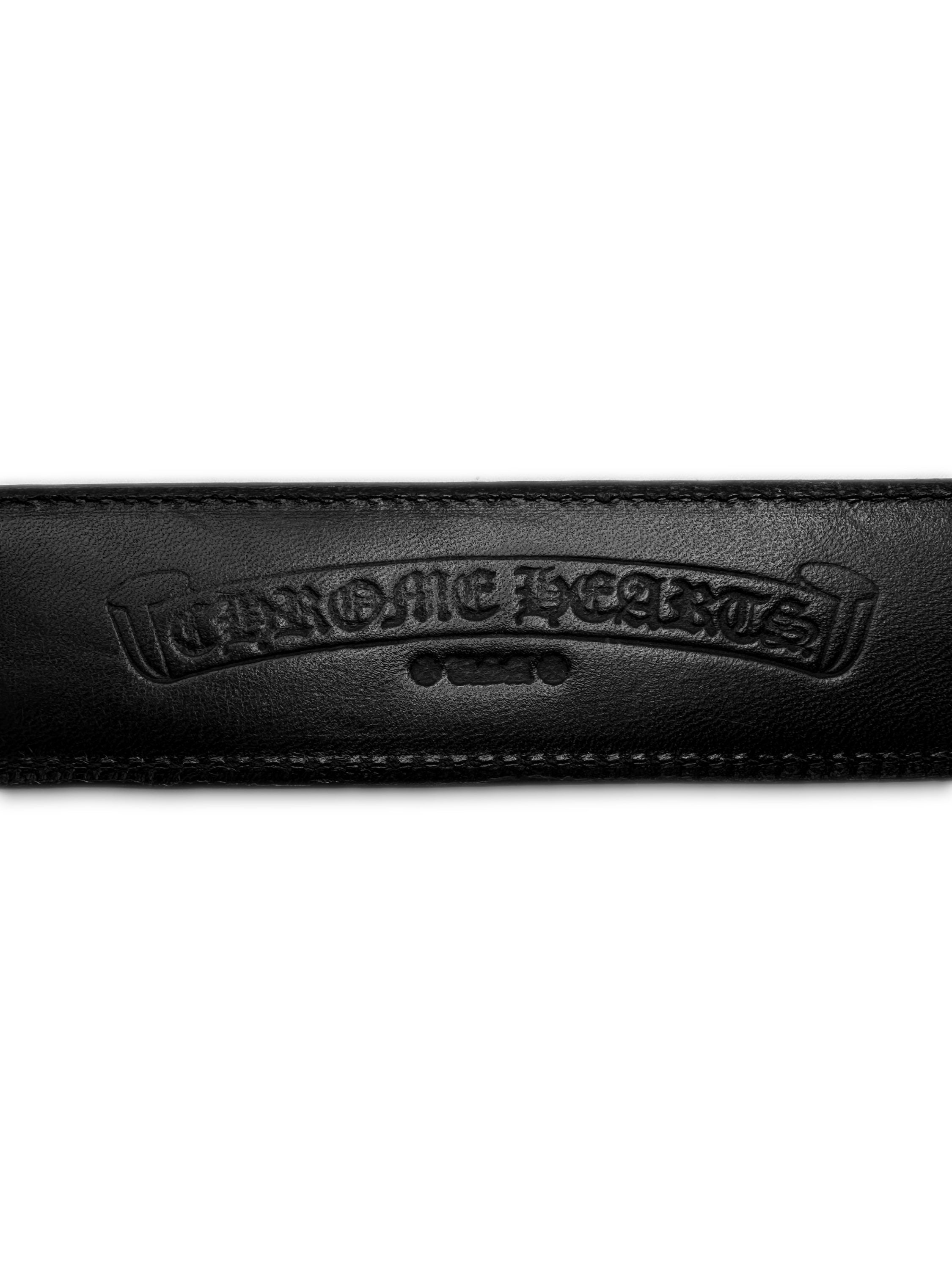 Chrome Hearts ‘Roller’ .925 Silver Black Leather Belt