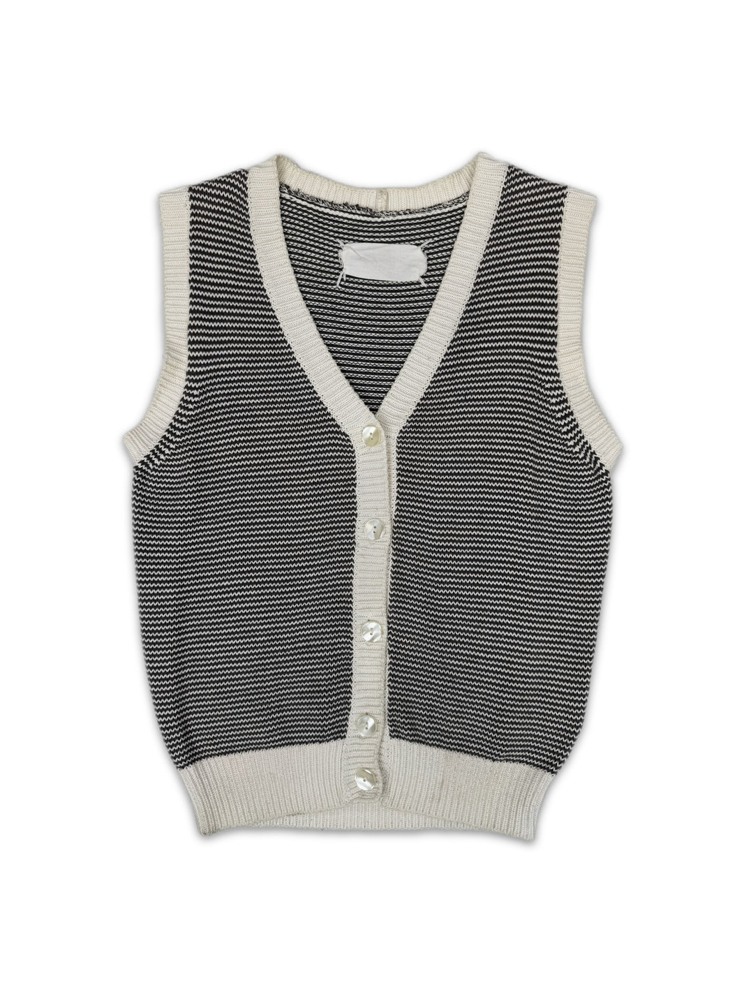 90s Maison Margiela Blank Tag Striped Sleeveless Vest