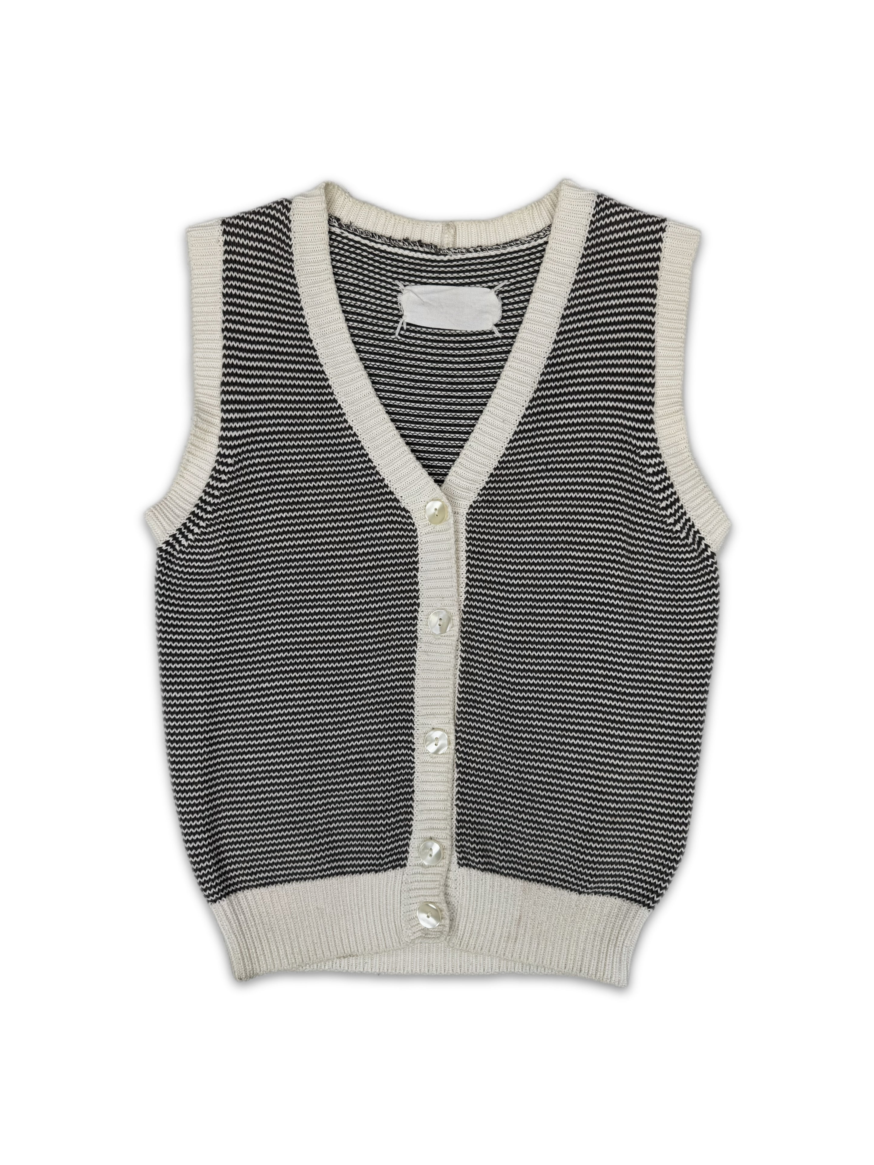 90s Maison Margiela Blank Tag Striped Sleeveless Vest