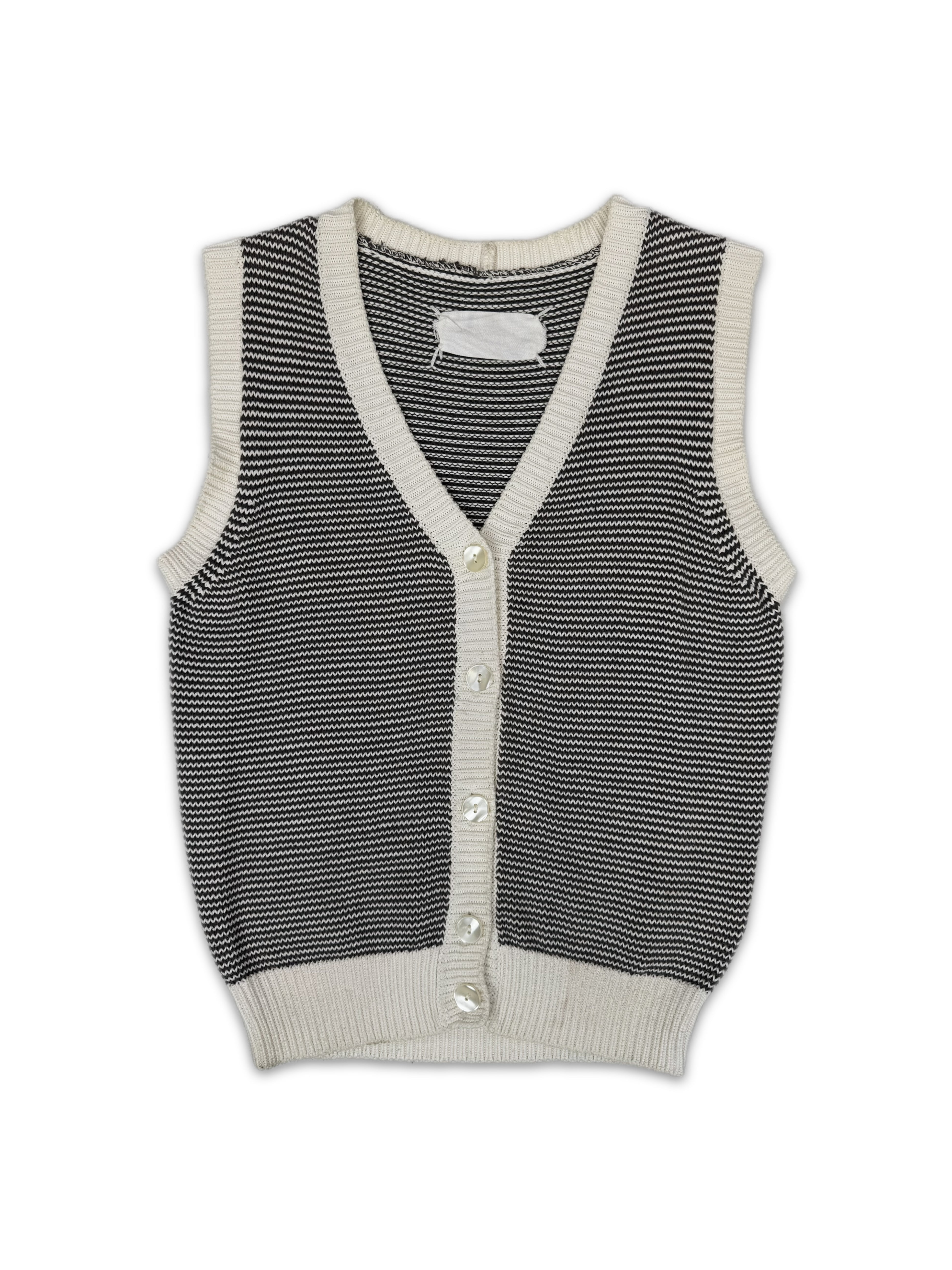 90s Maison Margiela Blank Tag Striped Sleeveless Vest