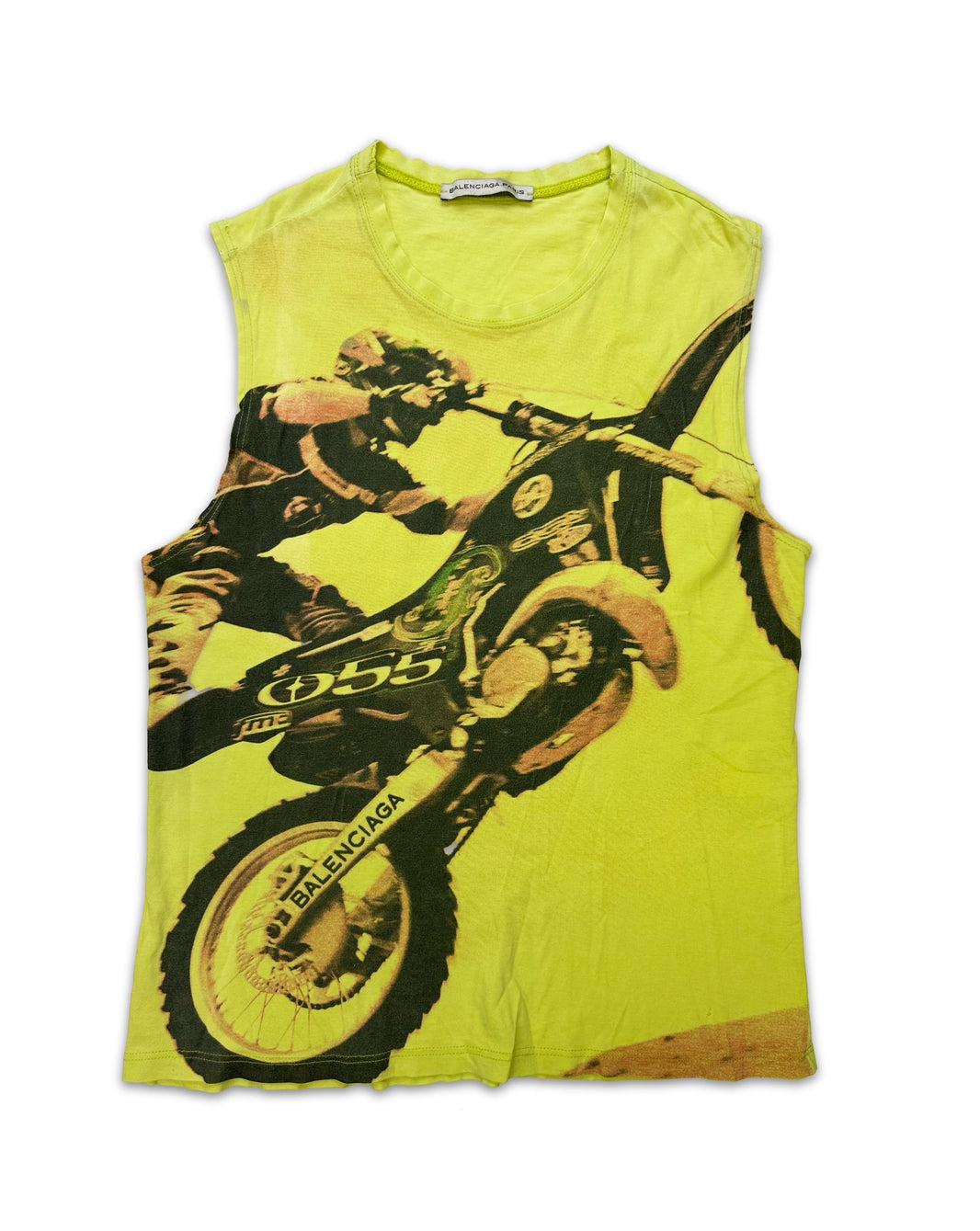 AW05 Balenciaga ‘Motocross’ Dirtbike Yellow Graphic Tank-top