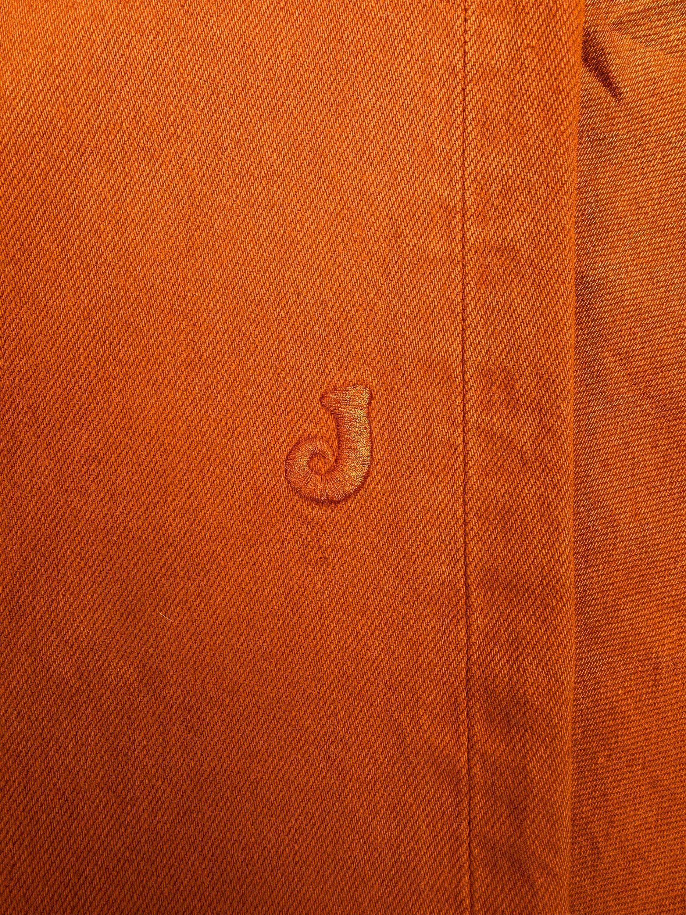 Jacquemus Embroidered ‘J’ Logo Orange Flared Denim