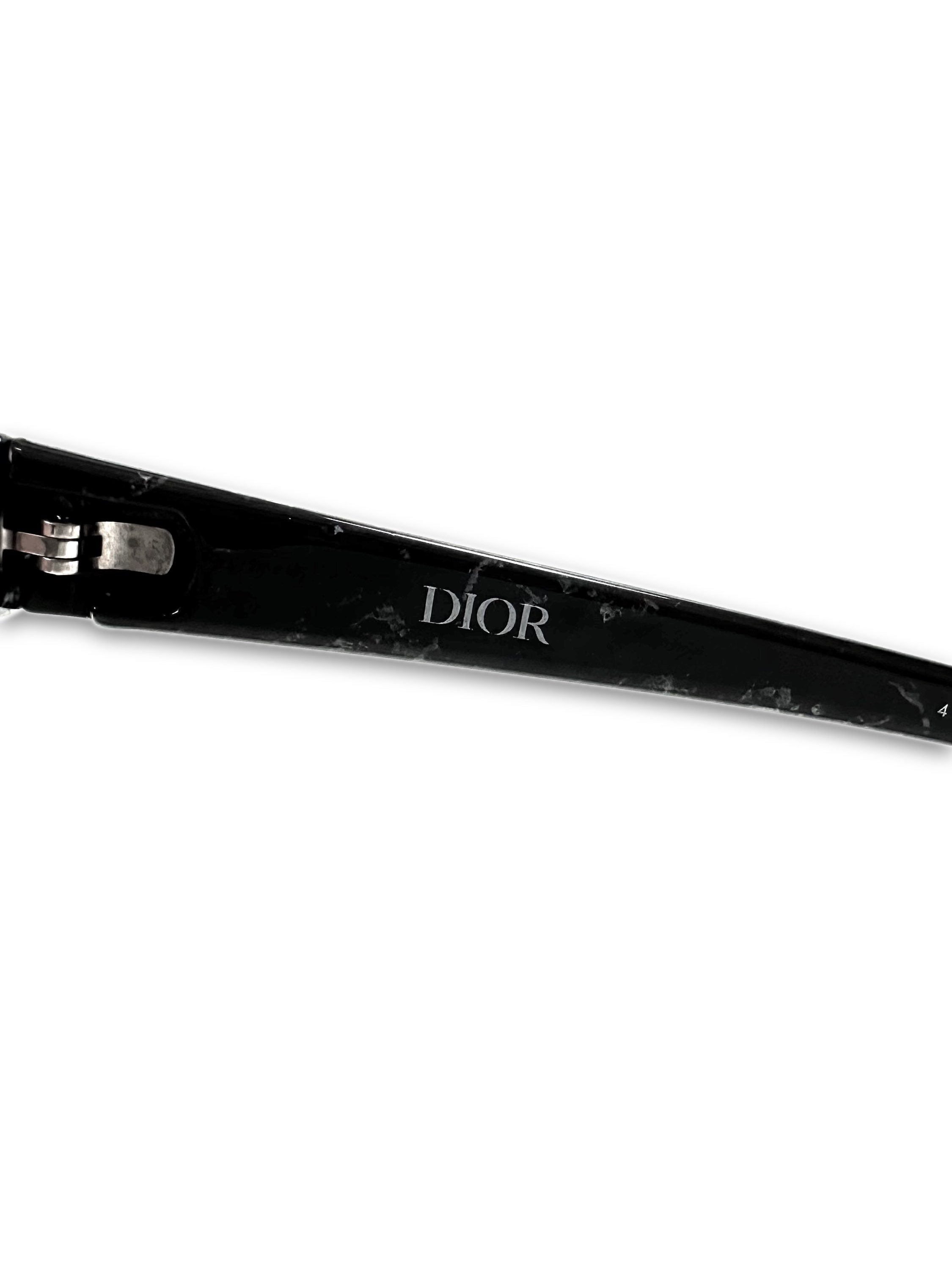 Dior Marble Frame Rimless Lens Red Tinted Sunglasses
