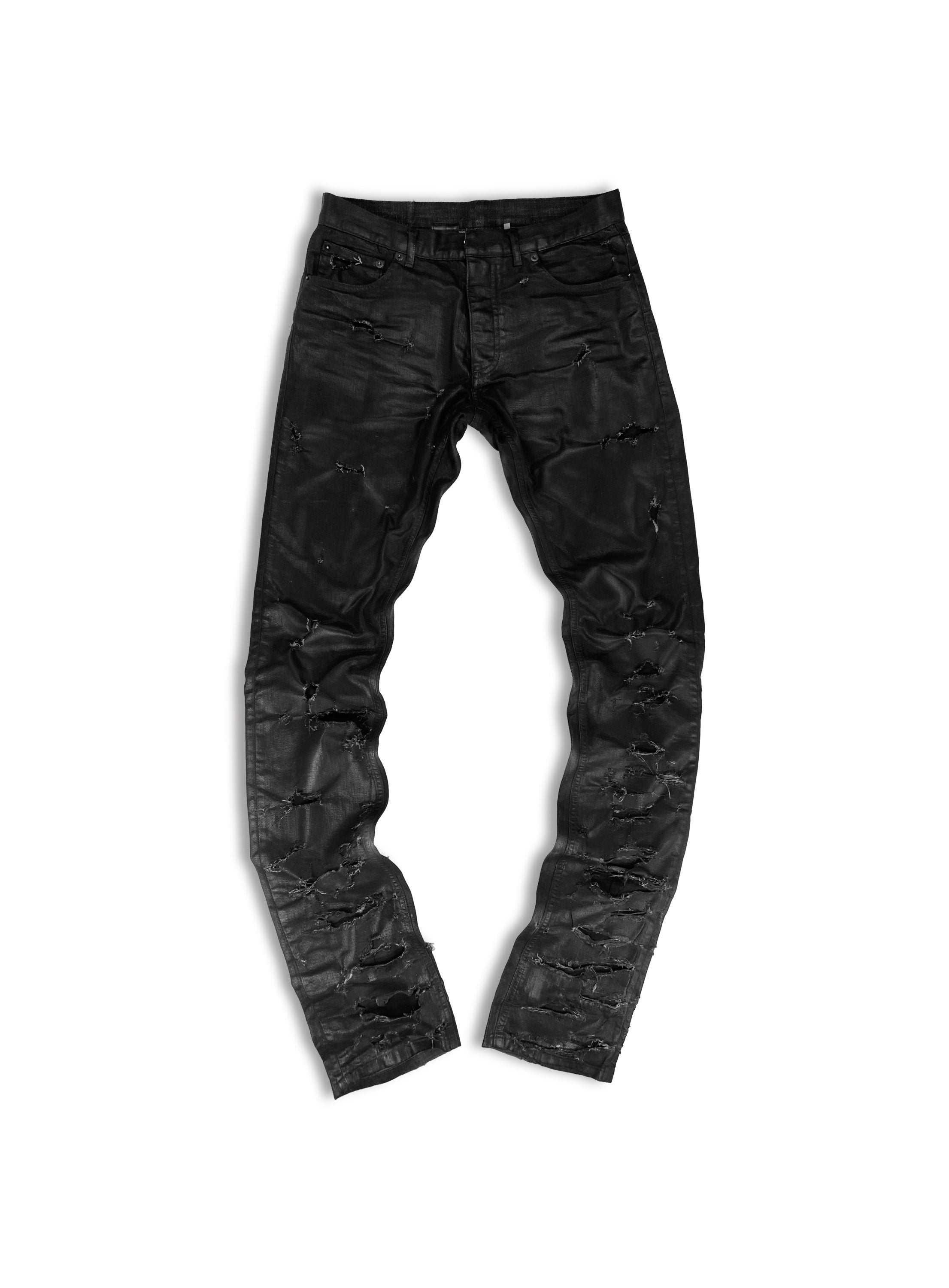 SS04 Dior by Hedi Slimane ‘Strip’ Distressed Waxed Skinny Denim
