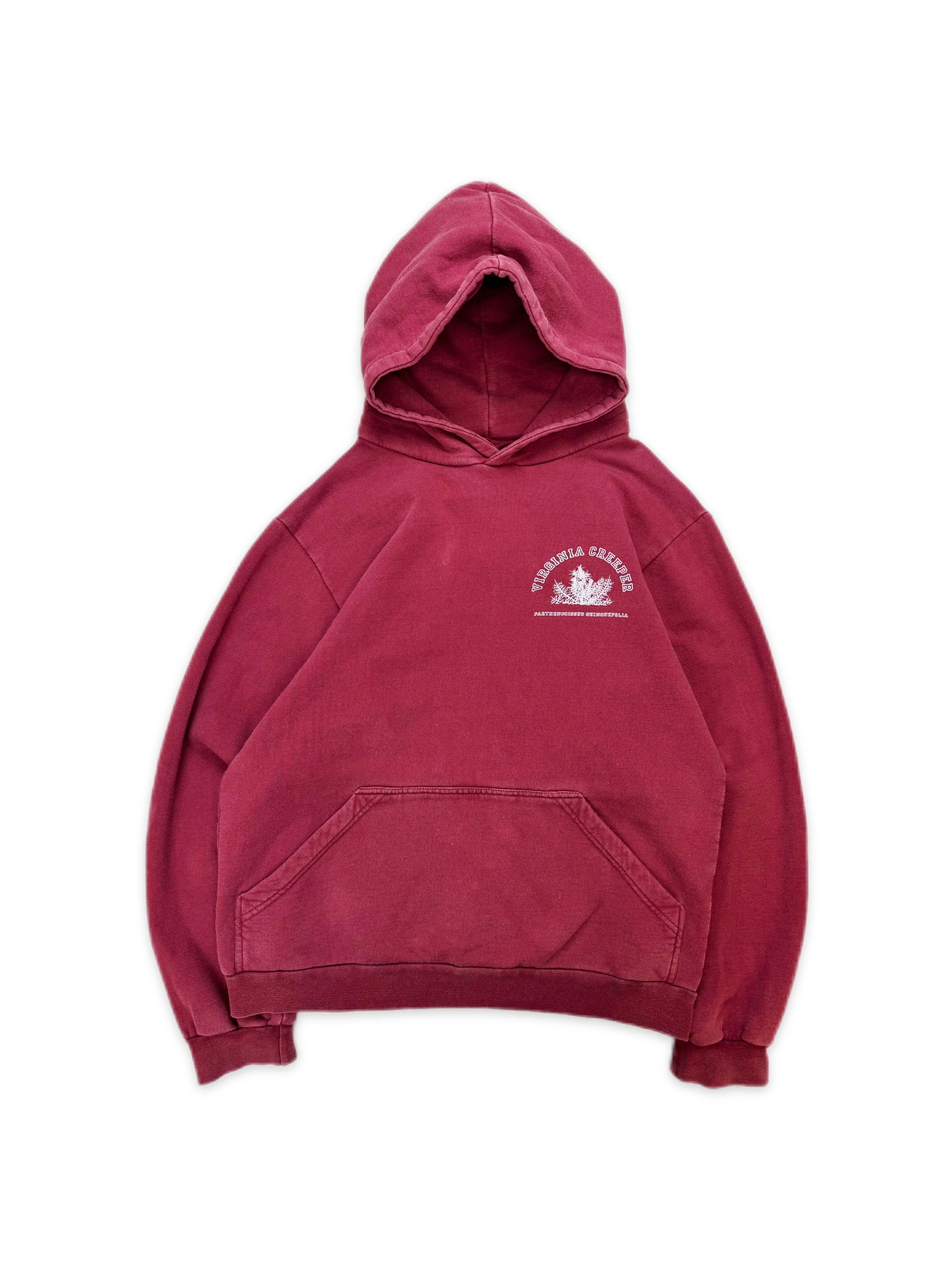 AW02 Raf Simons ‘Virginia Creeper’ Red Sun Faded Collegiate Hoodie