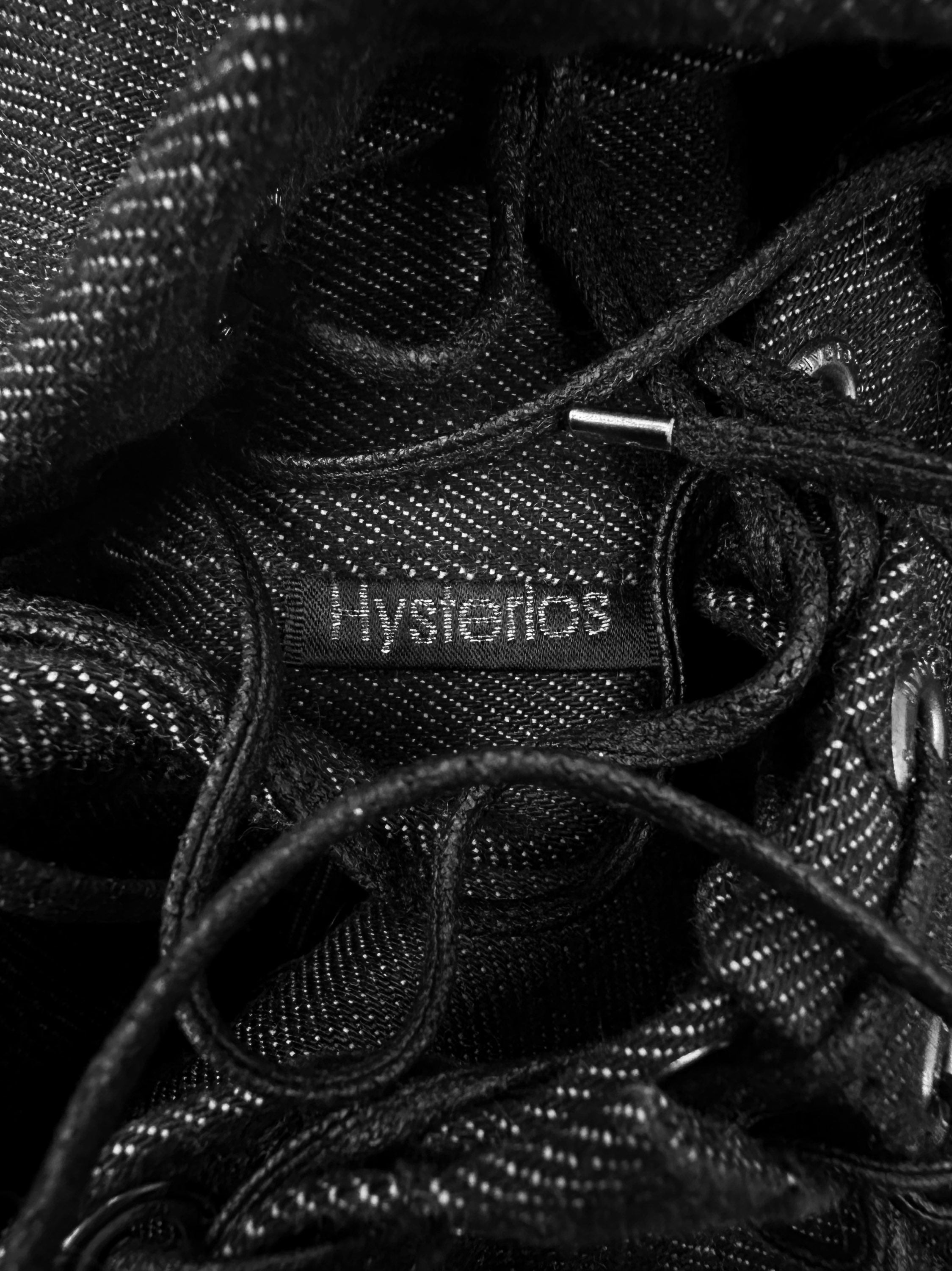 00s Hysteric Glamour Black ‘Laced’ Eyelet Corset Denim