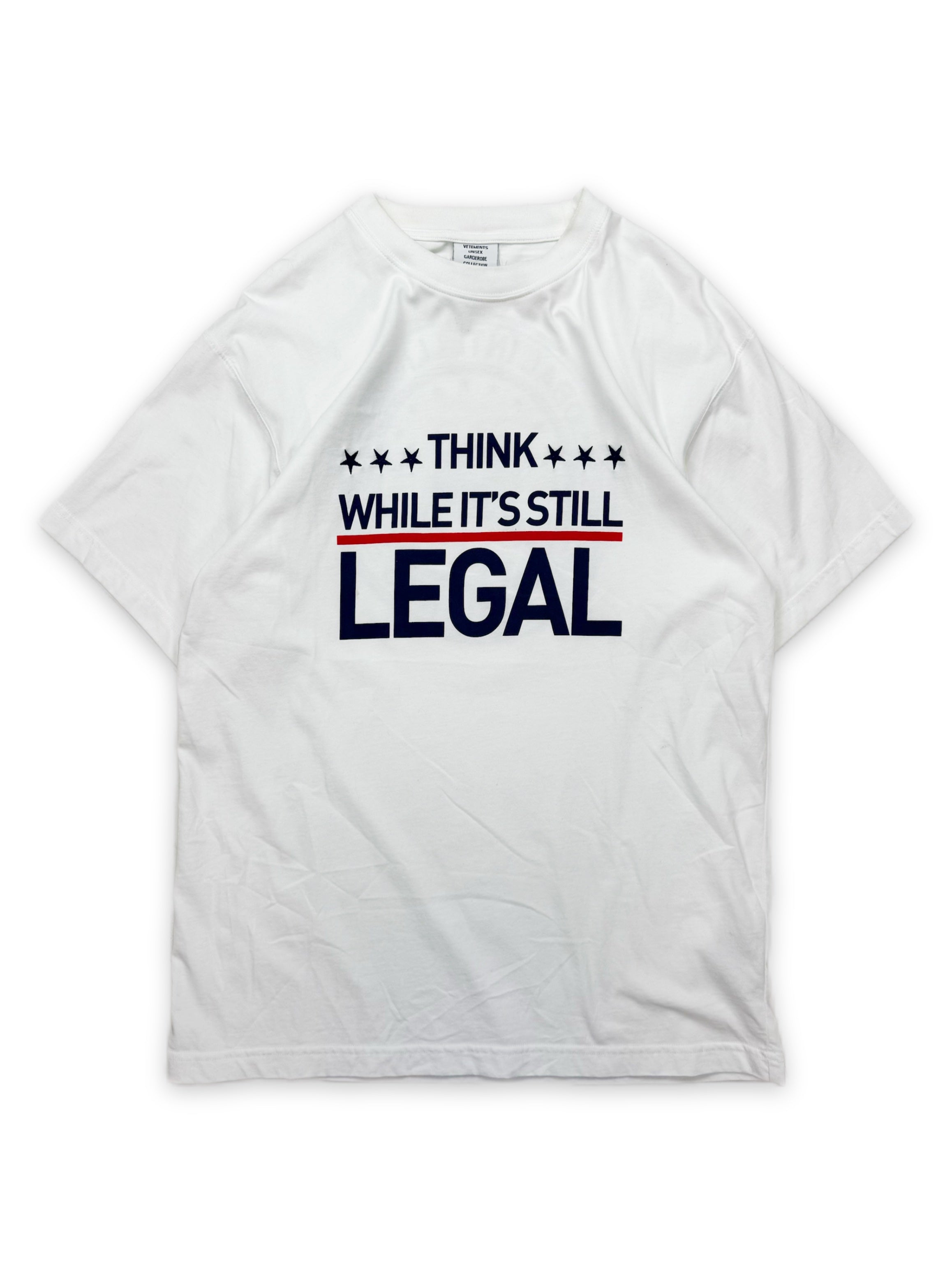 AW21 Vetements ‘Think While It’s Legal’ Slogan Graphic T-Shirt