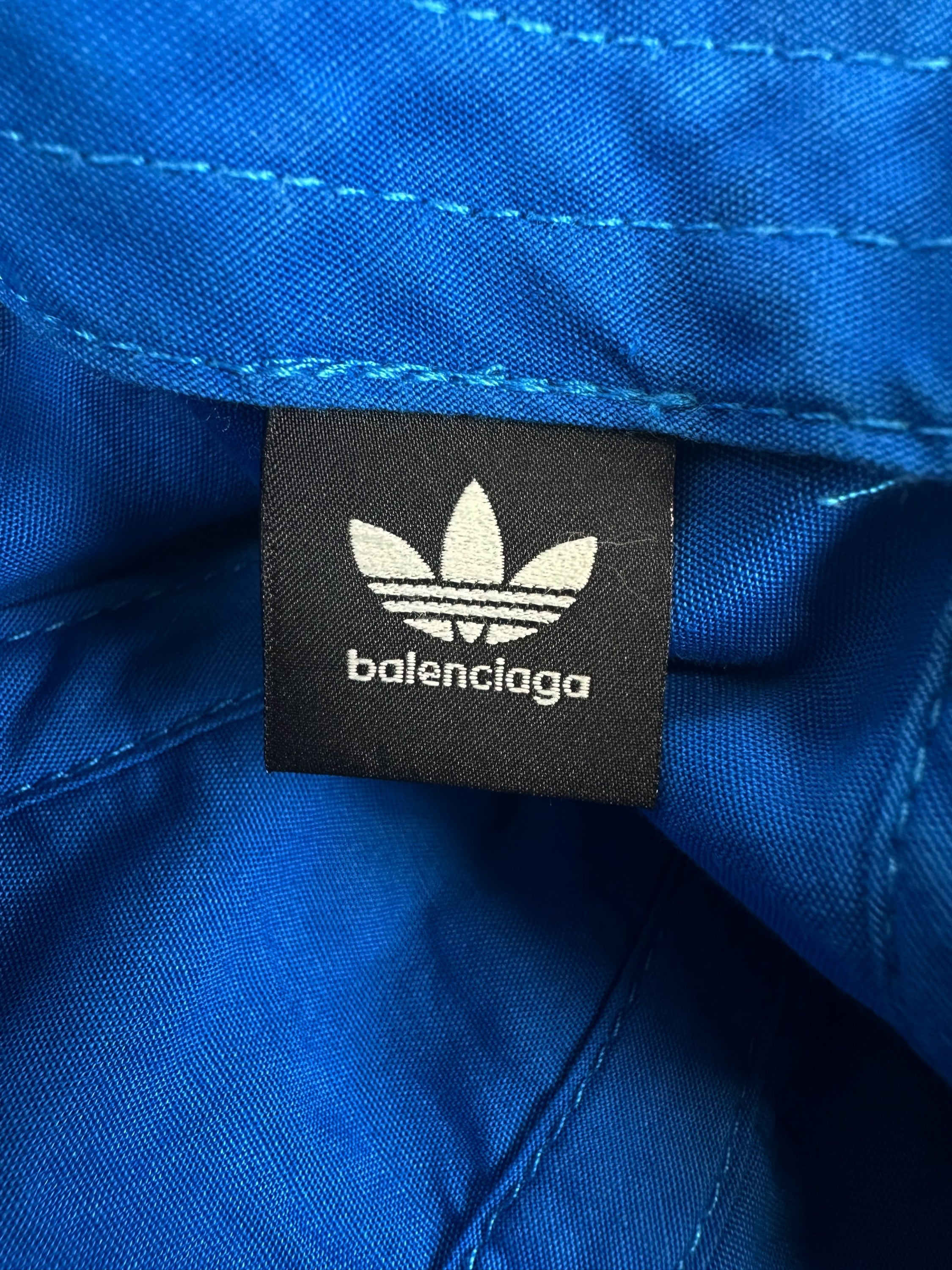 Balenciaga x Adidas Distressed Embroidered Logo Blue Hat