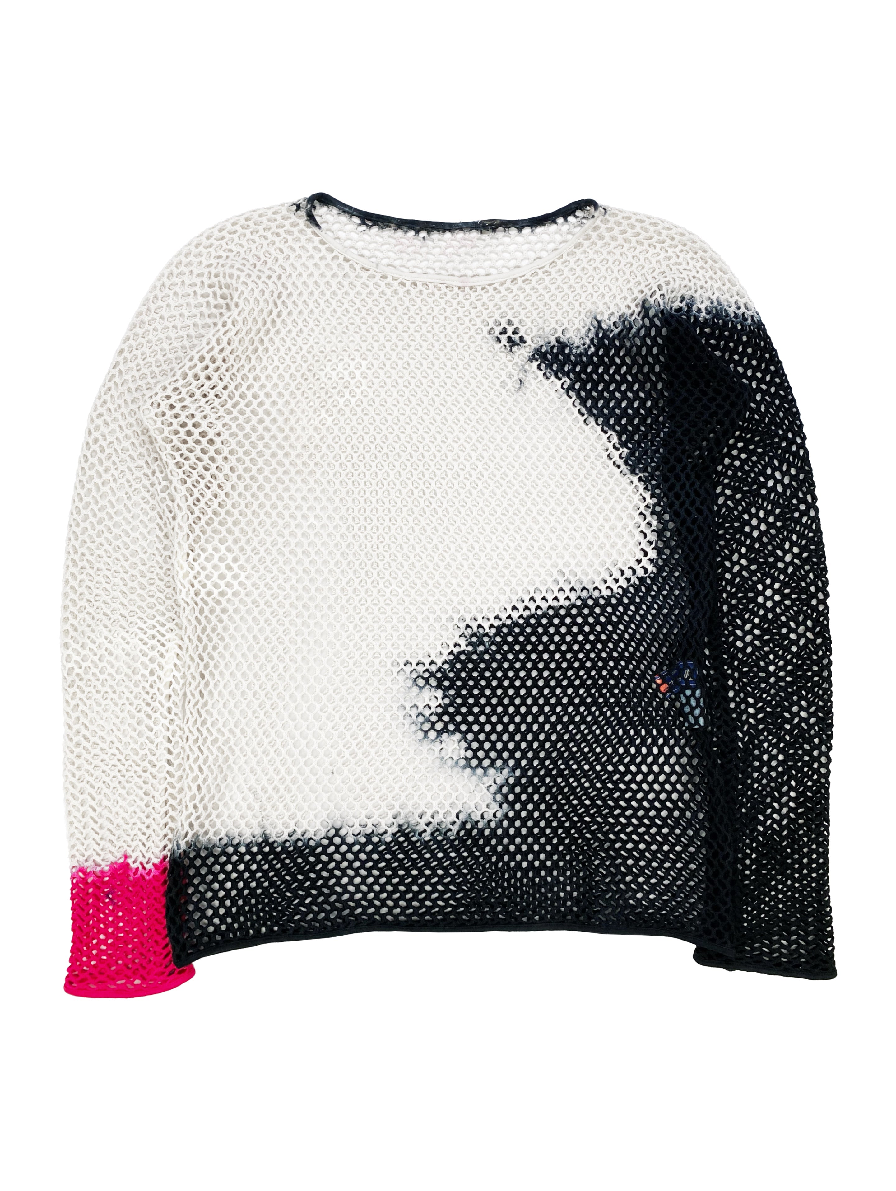 Blackmeans Punk Contrast Knit Loose Weave Longsleeve Shirt